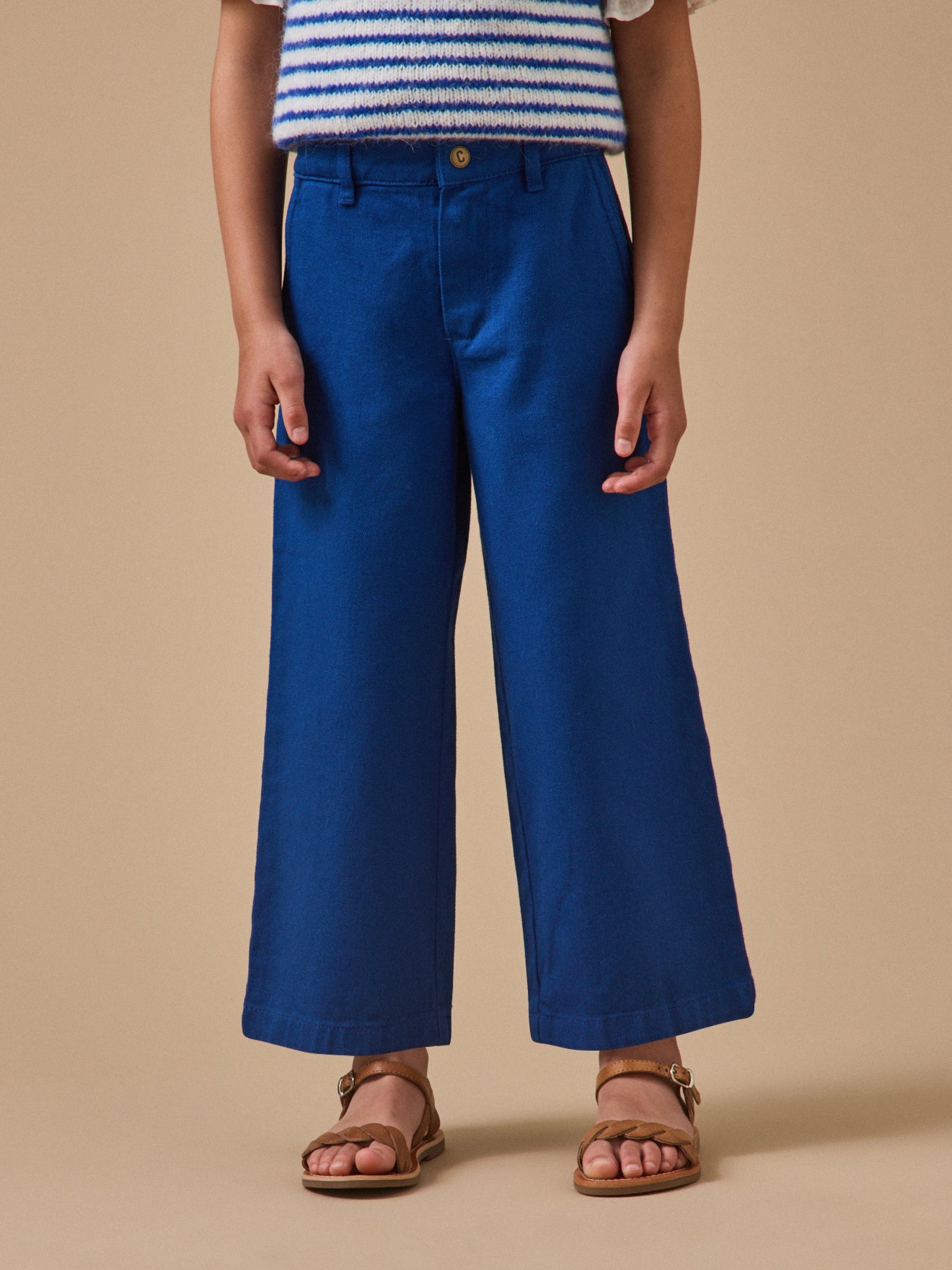 Mädchenhose, weit, aus Twill
