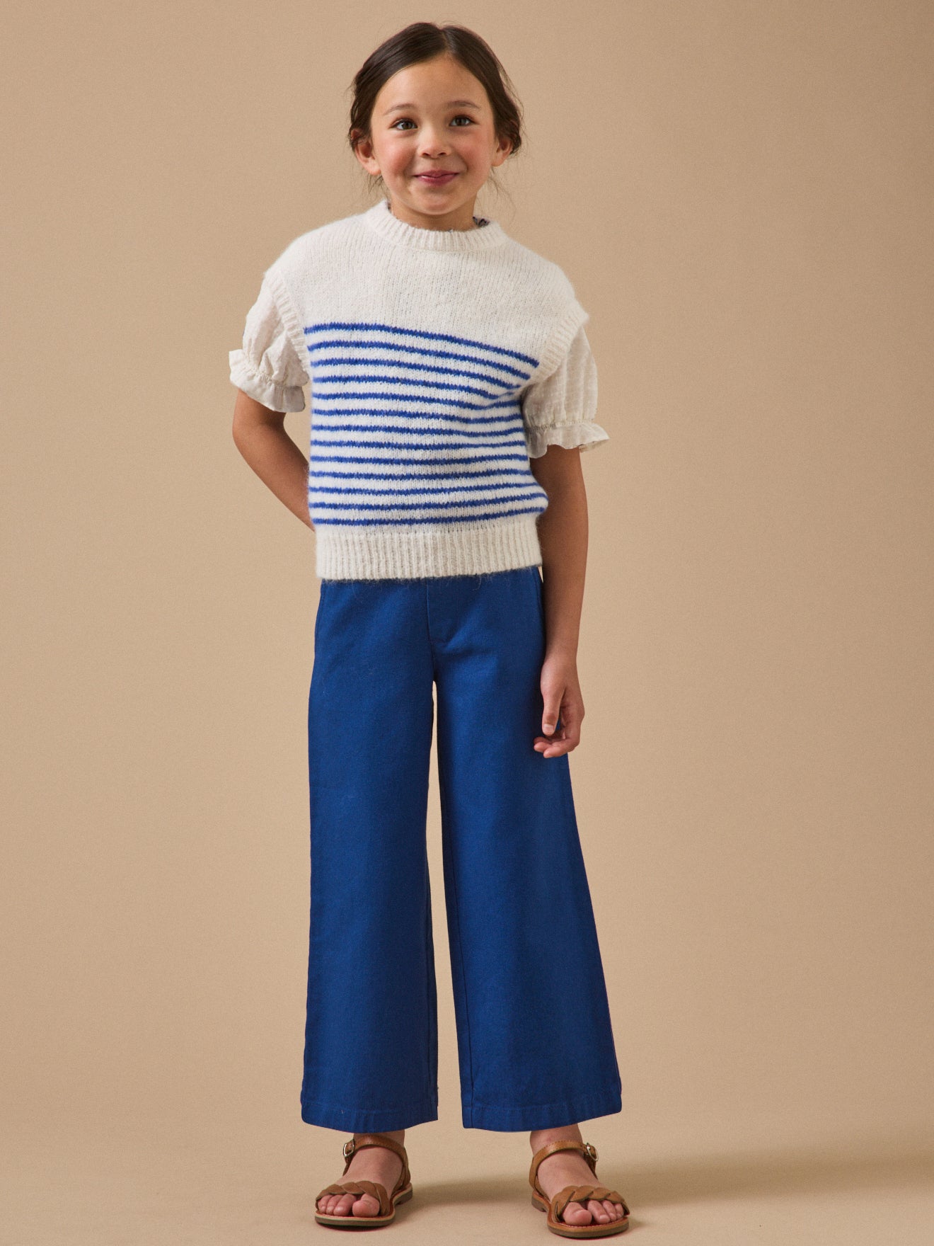 Mädchenhose, weit, aus Twill