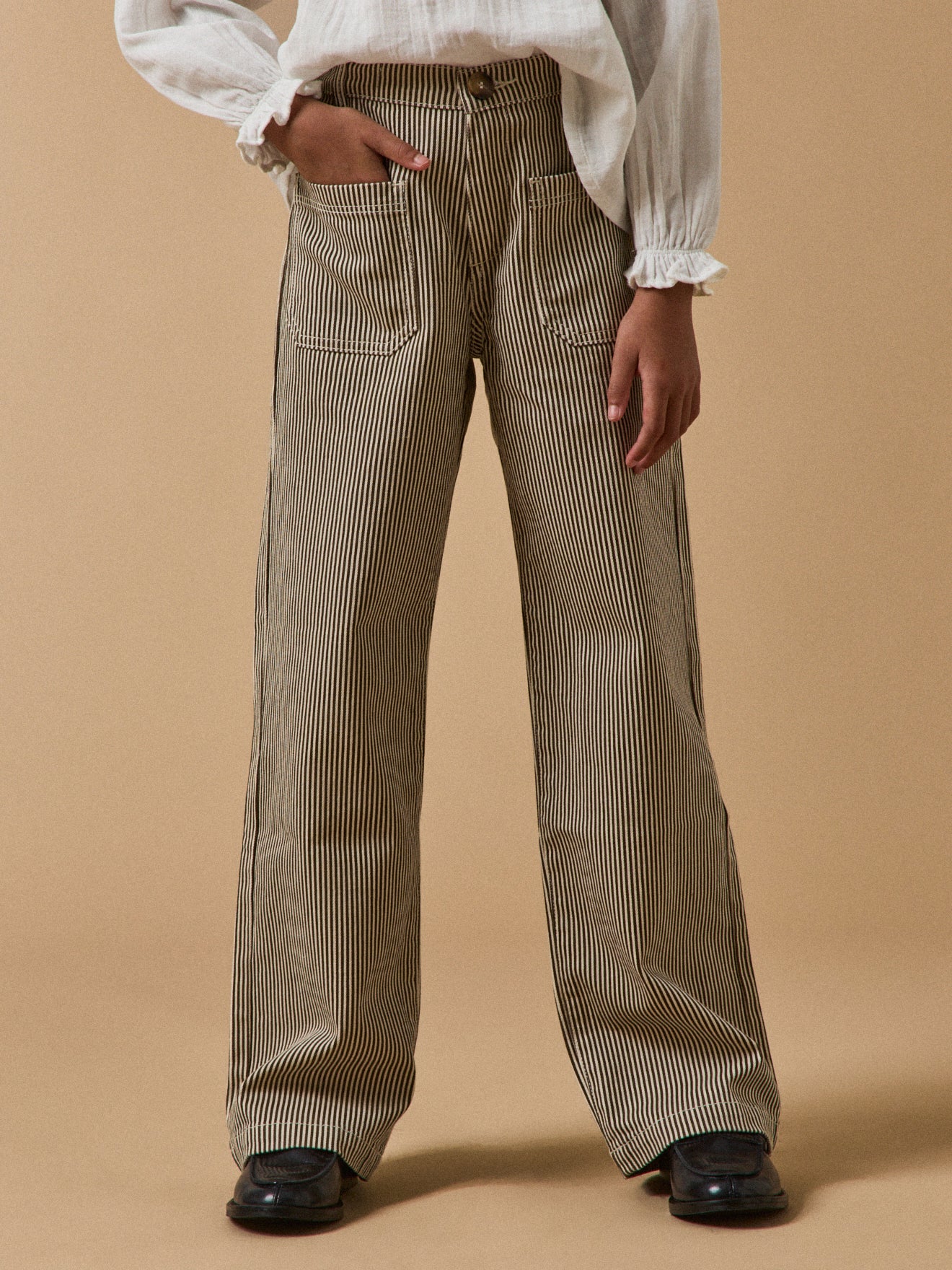 Mädchenhose, gerade geschnitten, gestreift