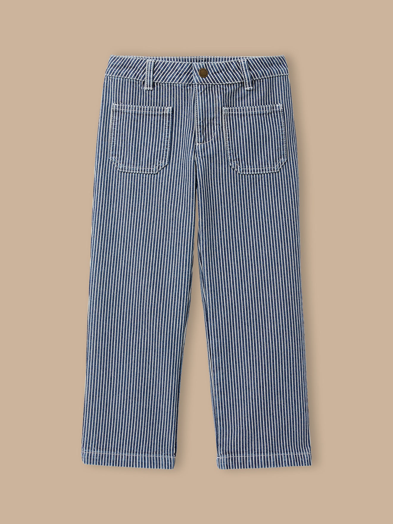 Mädchenhose, gerade geschnitten, gestreift