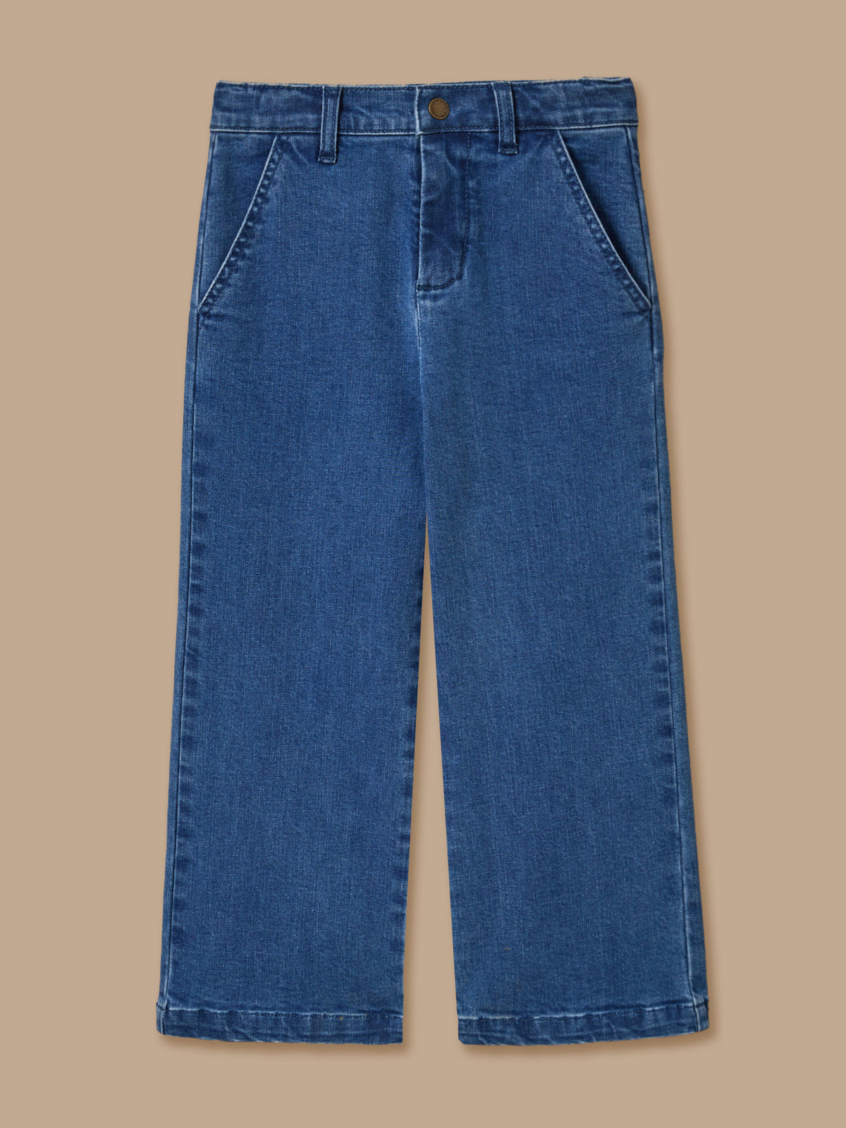 Mädchenhose aus Denim mit weitem Bein