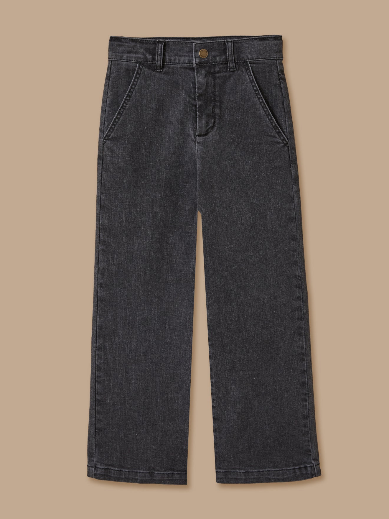 Mädchenhose aus Denim mit weitem Bein
