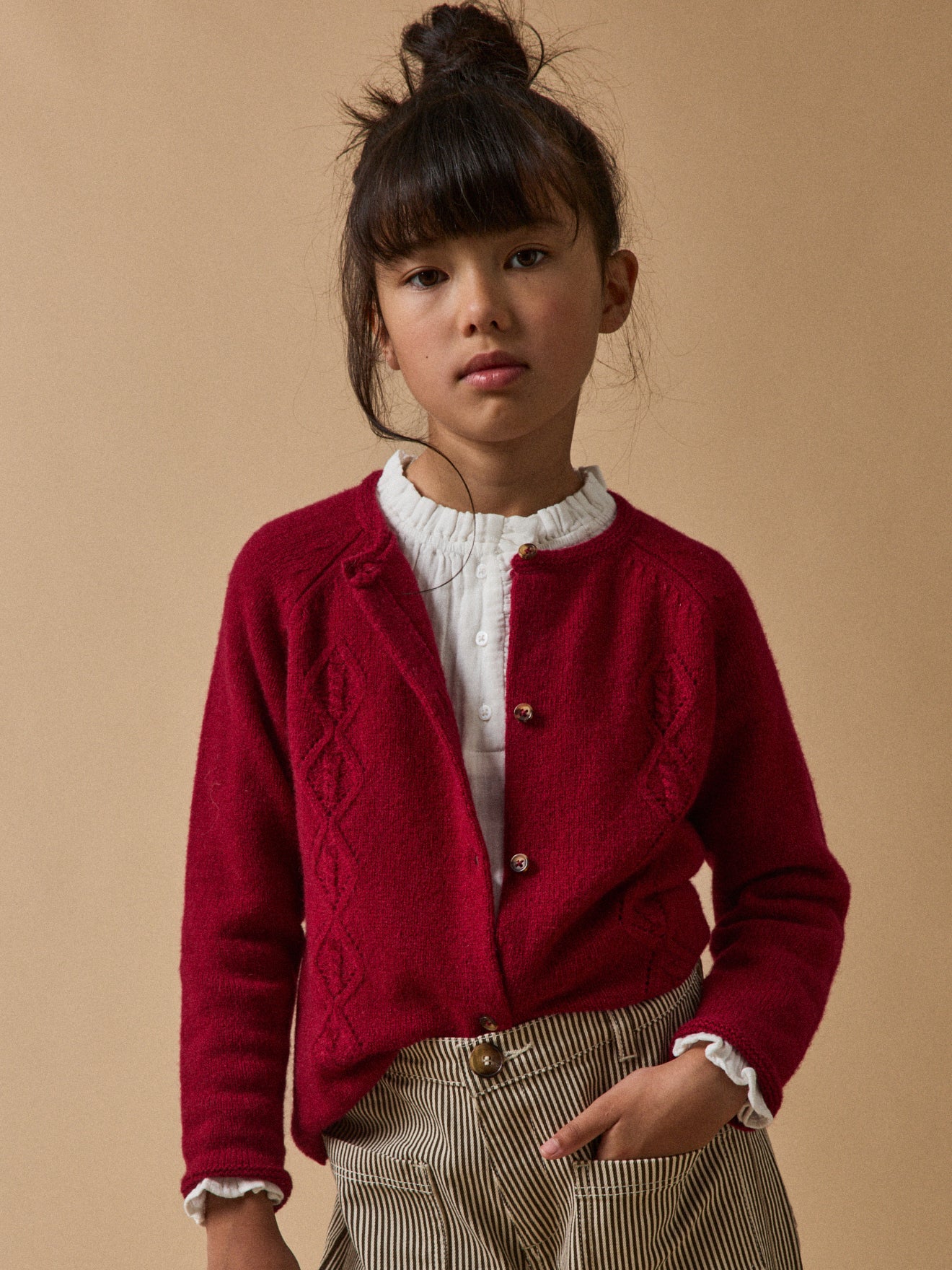 Mädchen-Cardigan aus Merino-Wolle