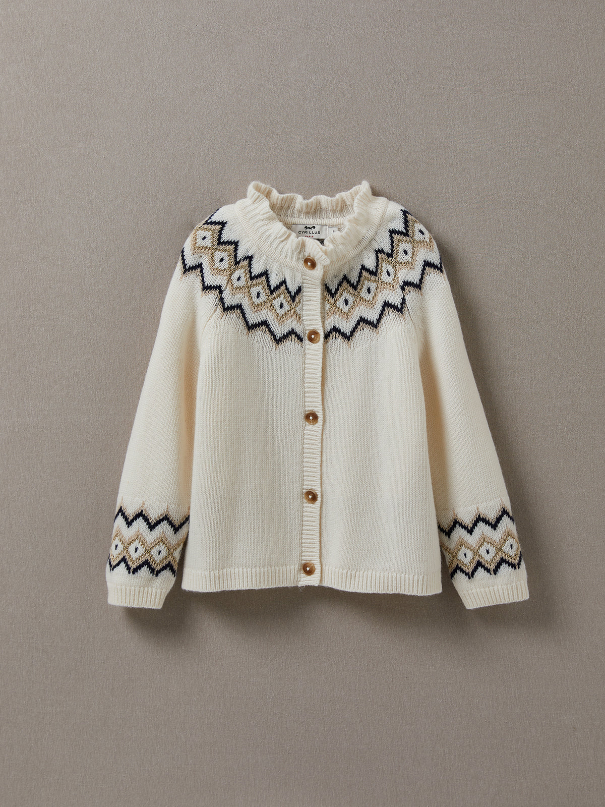 Mädchen-Cardigan mit Jacquard-Muster