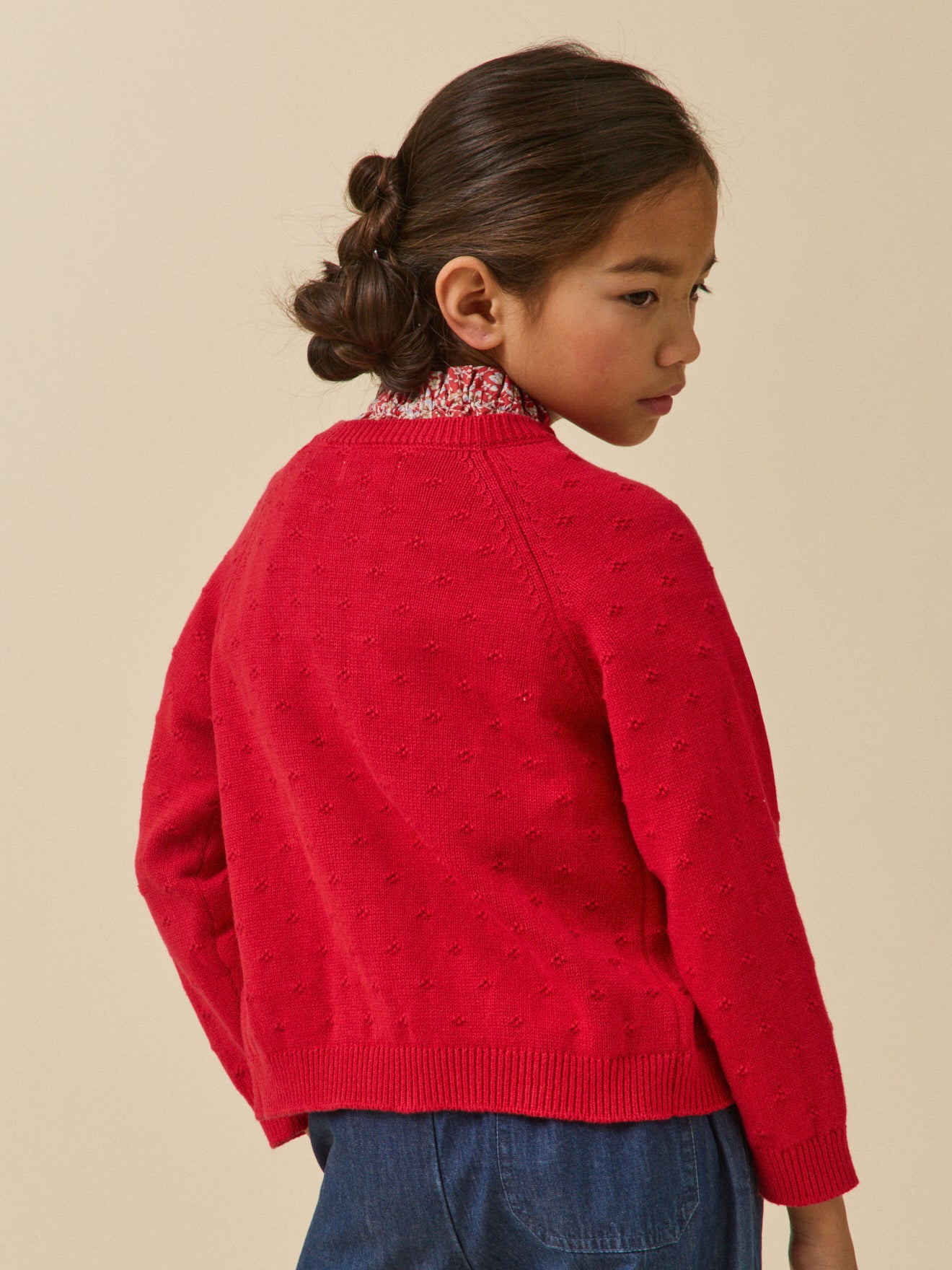 Mädchen-Cardigan mit Musterstrick
