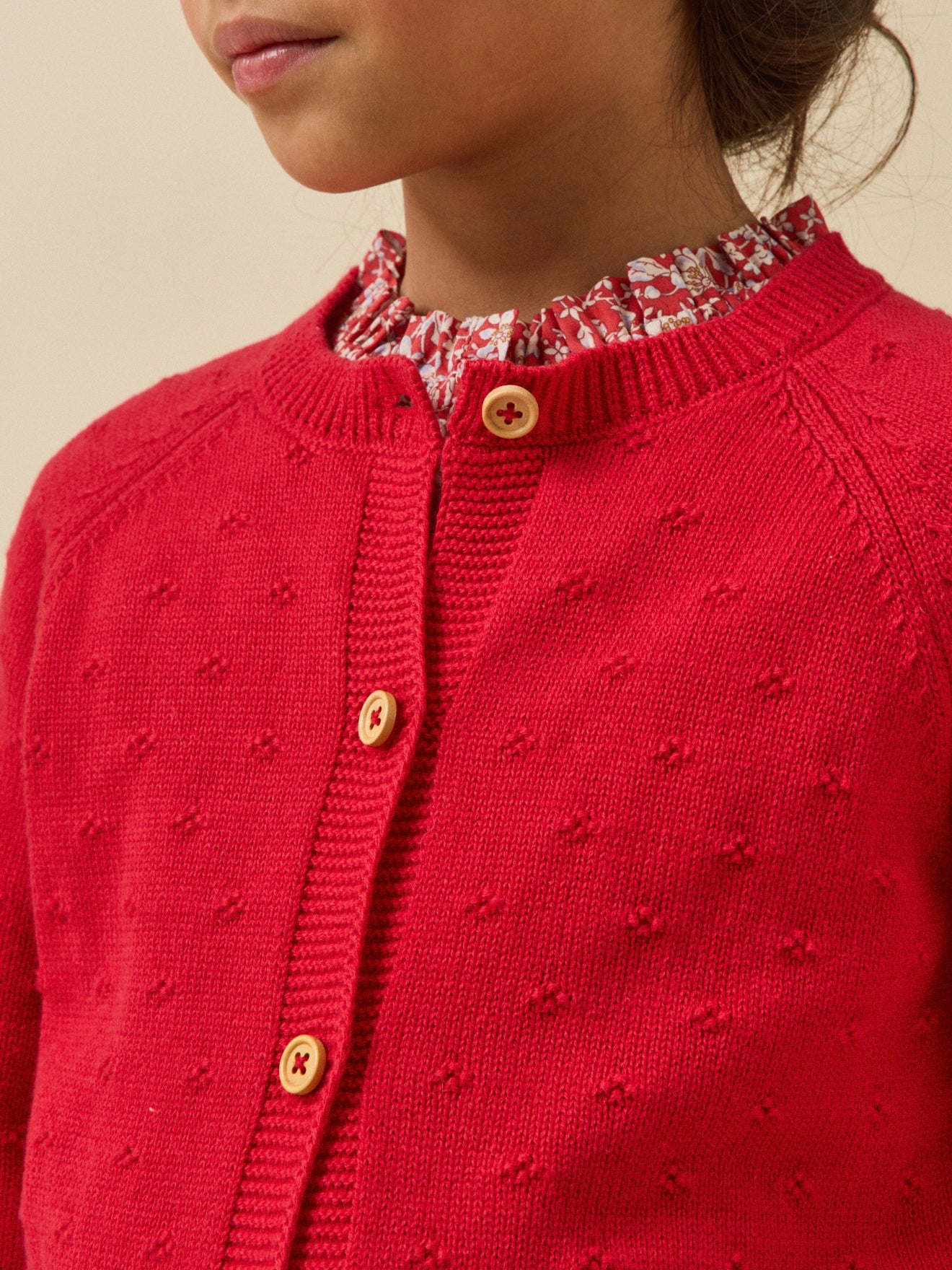 Mädchen-Cardigan mit Musterstrick