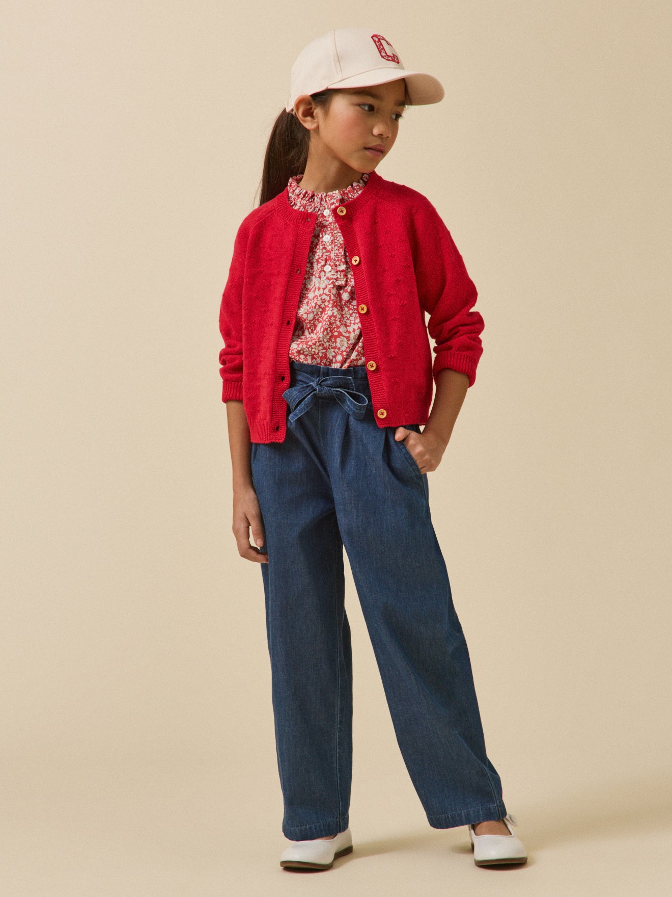 Mädchen-Cardigan mit Musterstrick