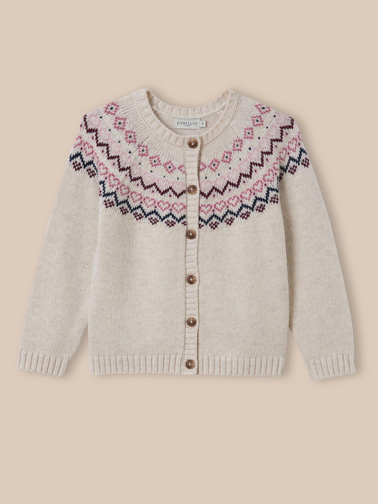Mädchen-Cardigan mit Jacquard-Muster