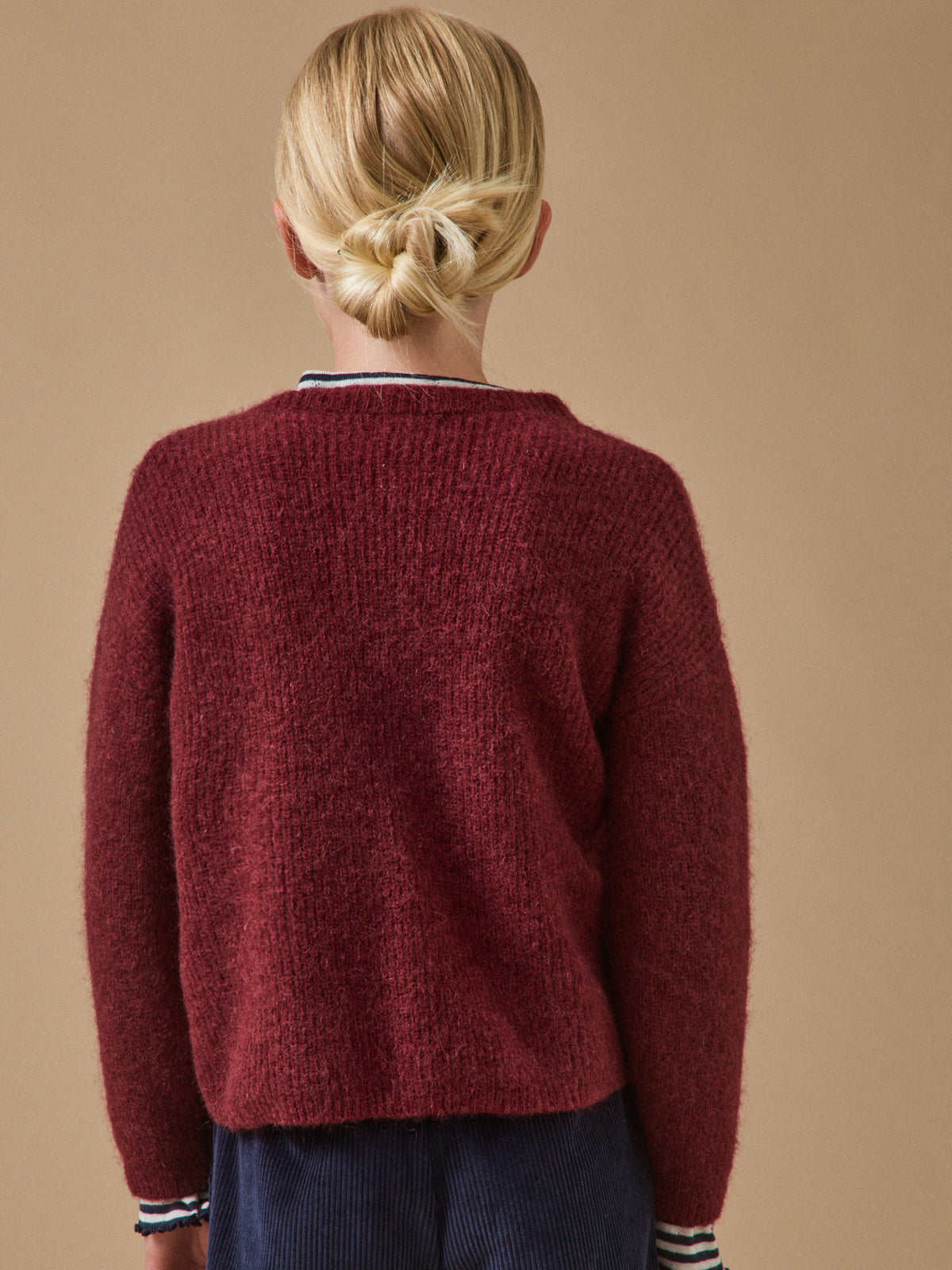 Mädchen-Cardigan mit Wolle und Mohair