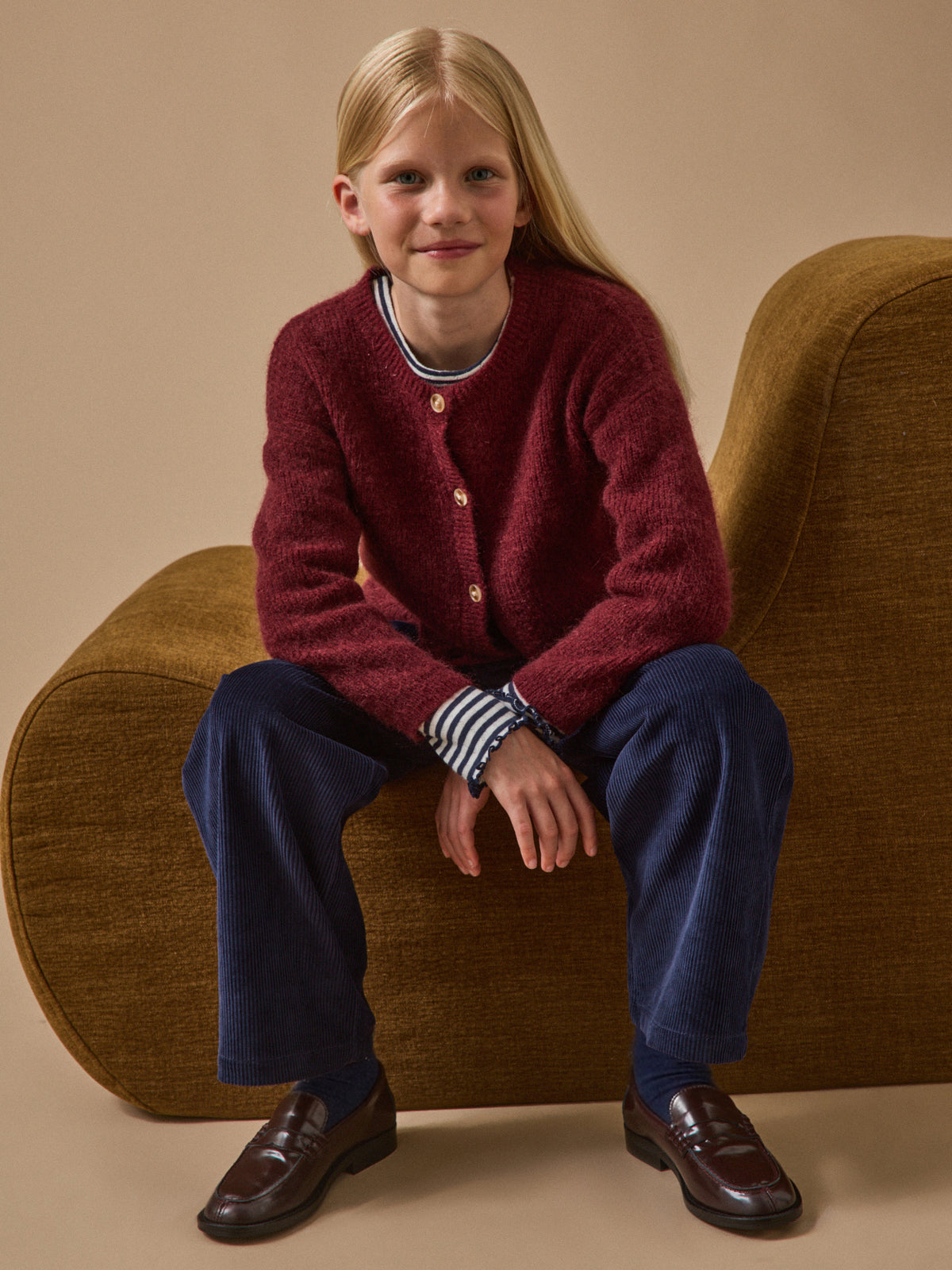 Mädchen-Cardigan mit Wolle und Mohair