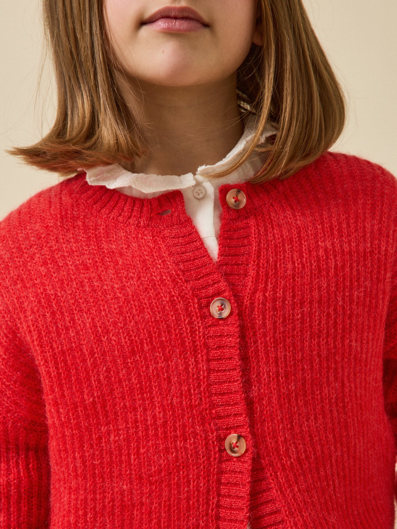 Mädchen-Cardigan mit Wolle und Mohair