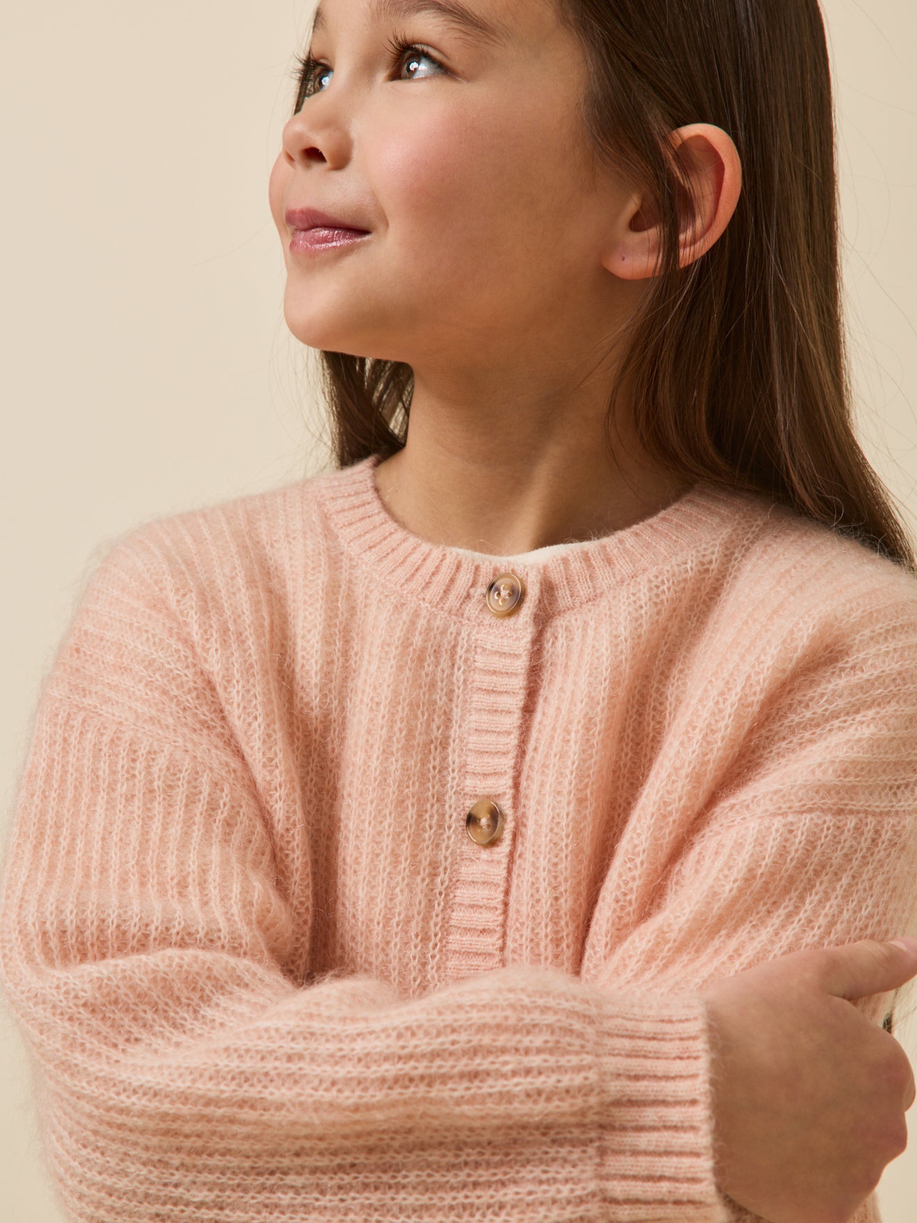 Mädchen-Cardigan mit Wolle und Mohair