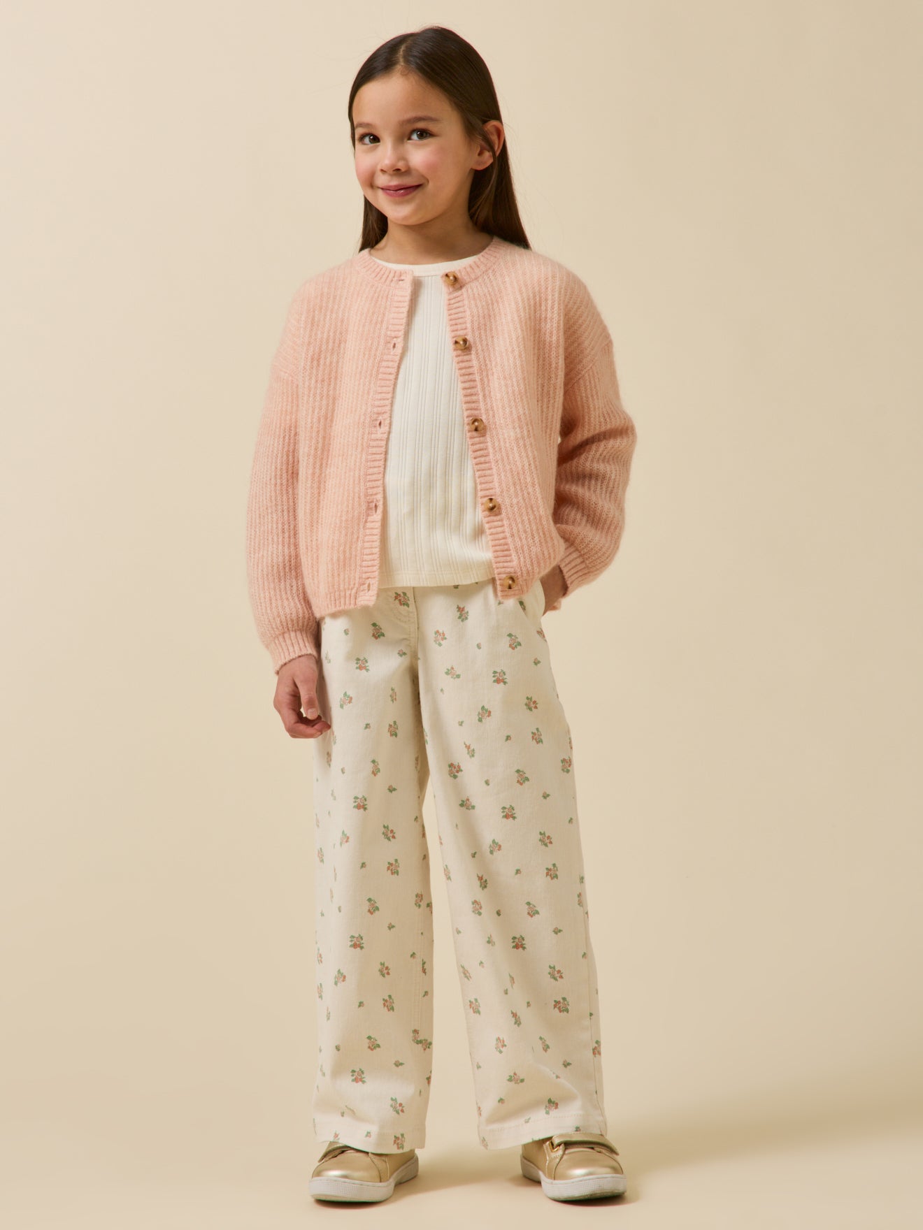 Mädchen-Cardigan mit Wolle und Mohair