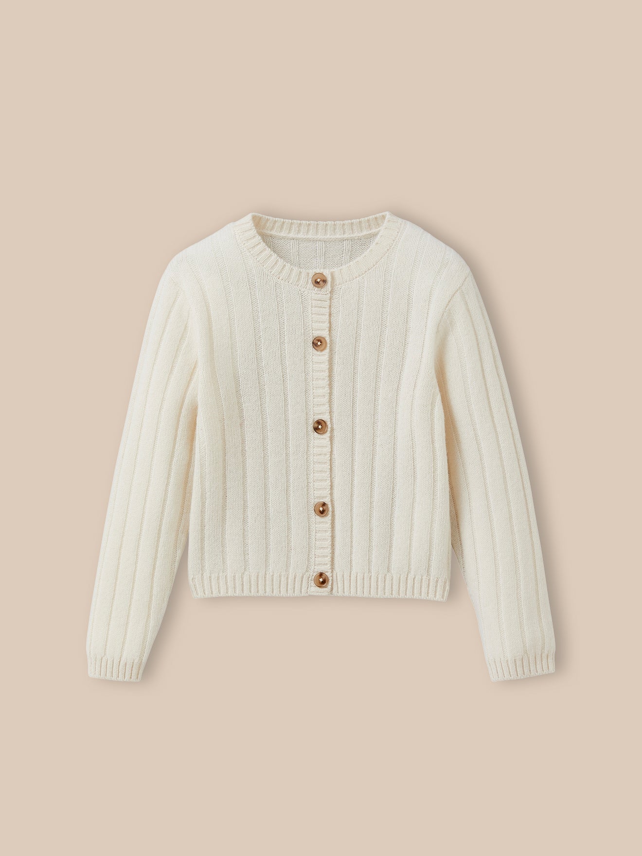 Mädchen-Cardigan, Rippenmuster, reine Merinowolle