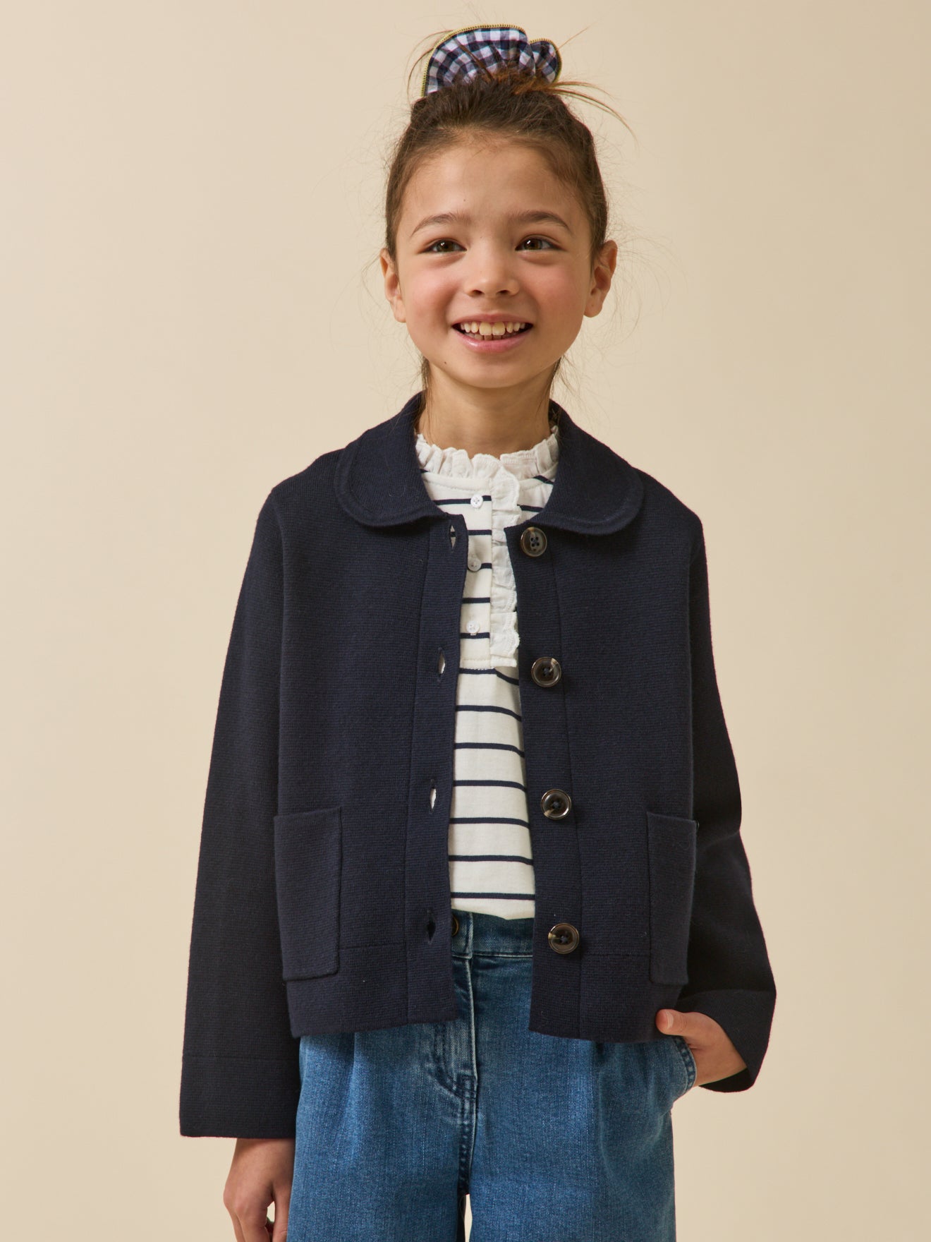 Mädchen-Cardigan aus Milano-Strick – Kollektion « Junior »