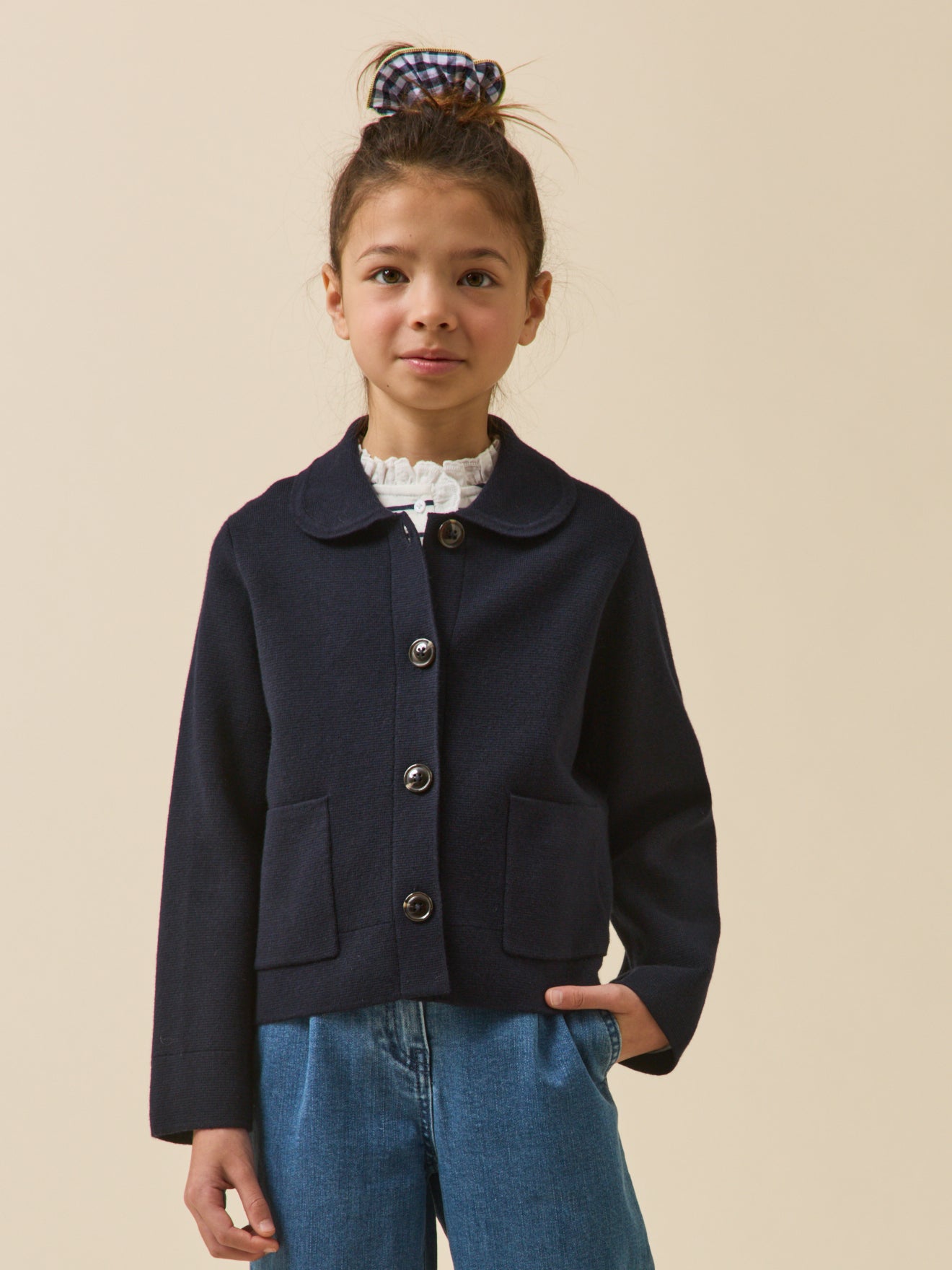 Mädchen-Cardigan aus Milano-Strick – Kollektion « Junior »