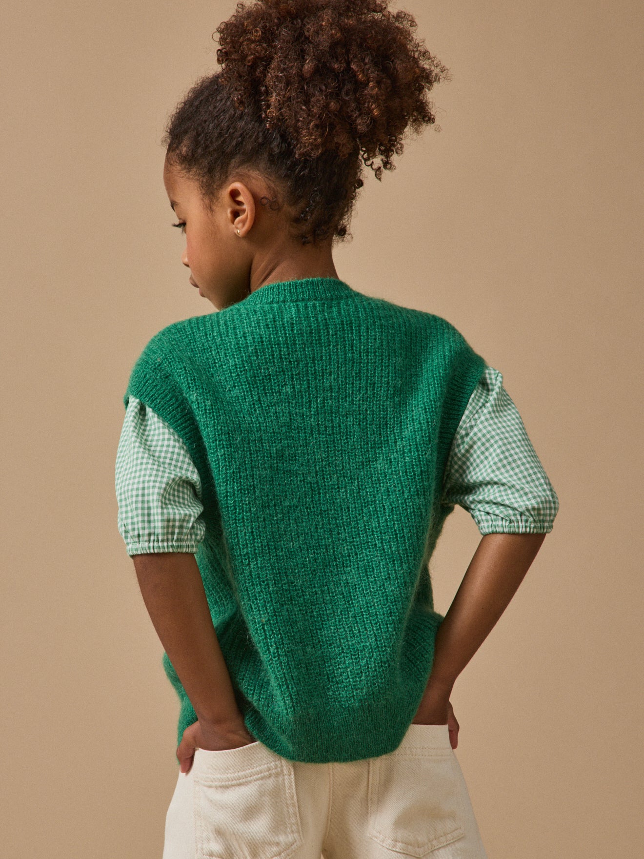 Mädchen-Cardigan aus Wolle und Mohair