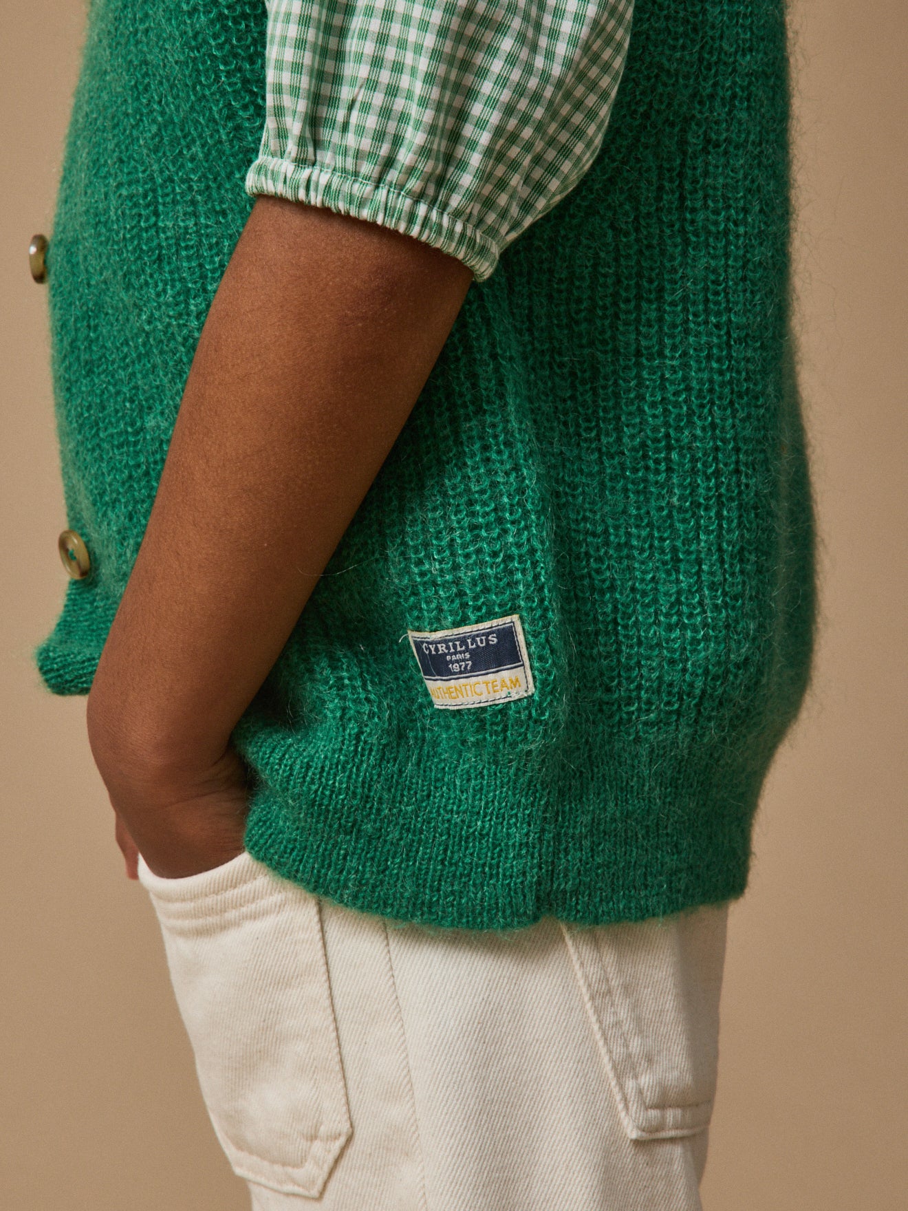 Mädchen-Cardigan aus Wolle und Mohair
