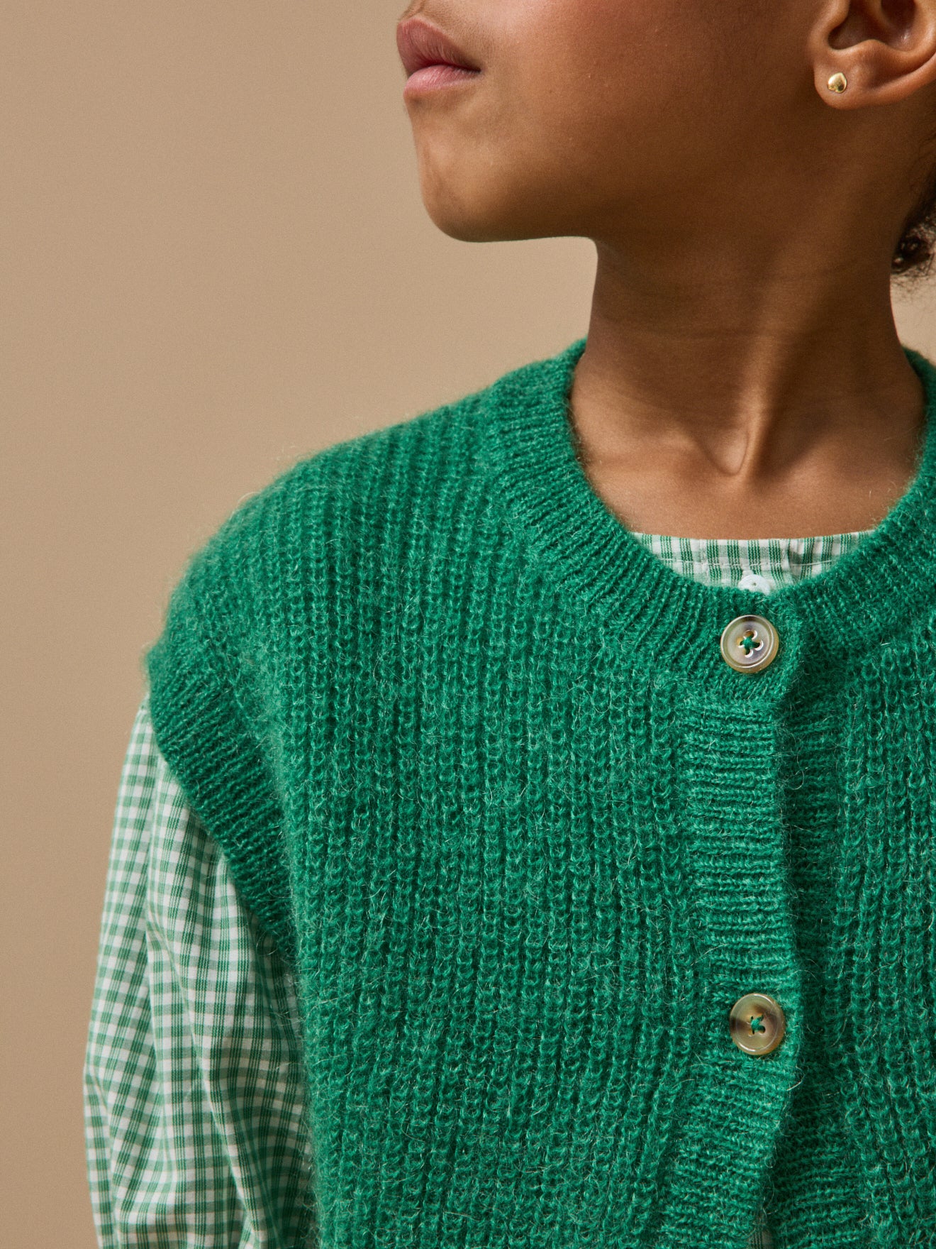 Mädchen-Cardigan aus Wolle und Mohair