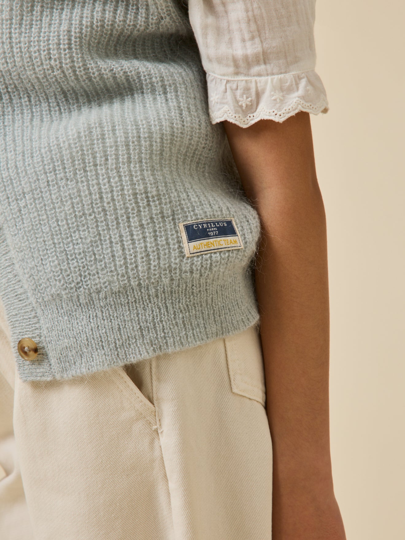 Mädchen-Cardigan aus Wolle und Mohair