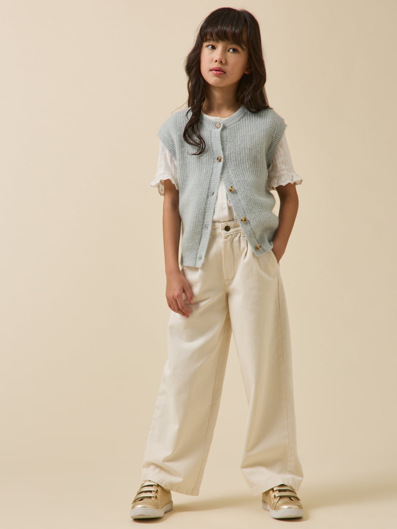 Mädchen-Cardigan aus Wolle und Mohair