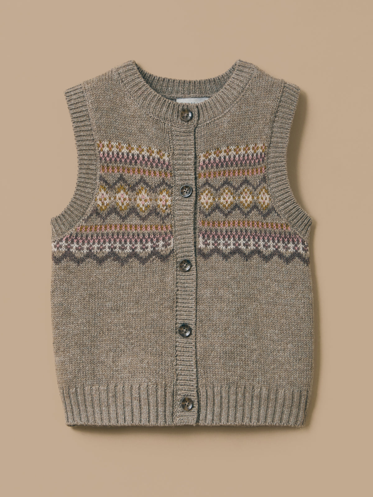Mädchen-Pullunder mit Jacquard-Muster
