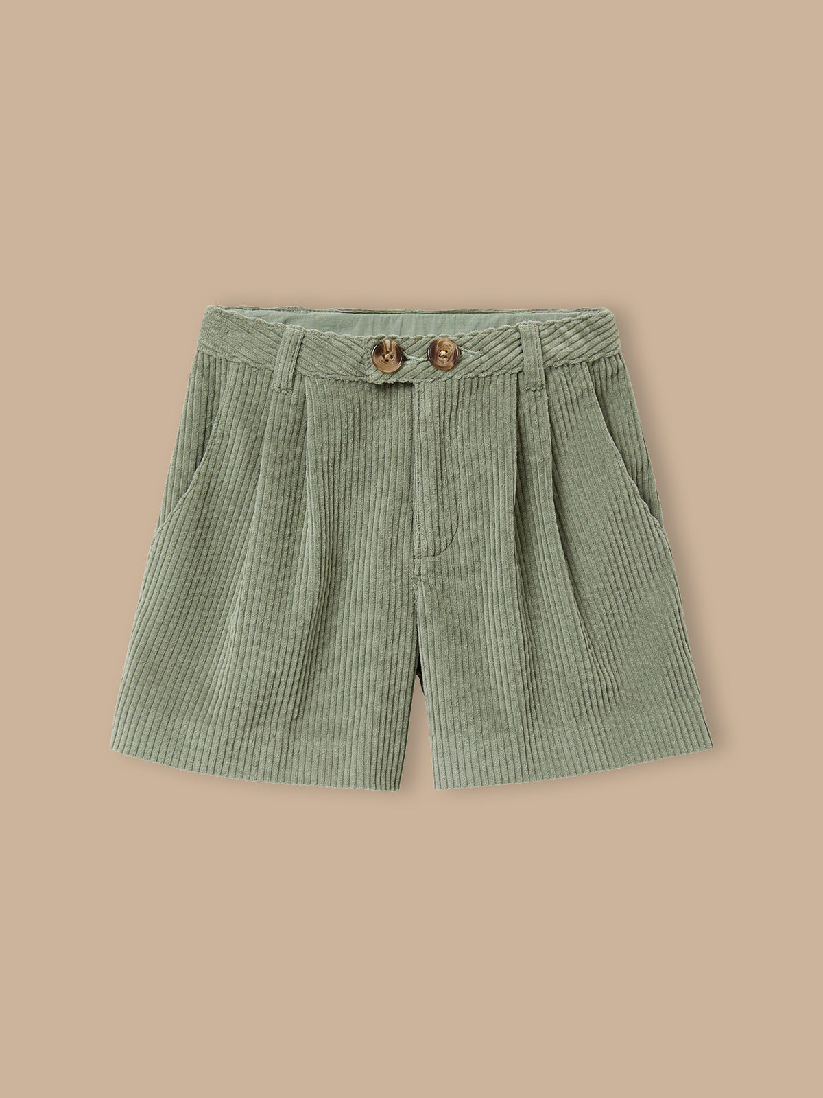 Mädchen-Shorts aus gewaffeltem Velours mit hohem Bund