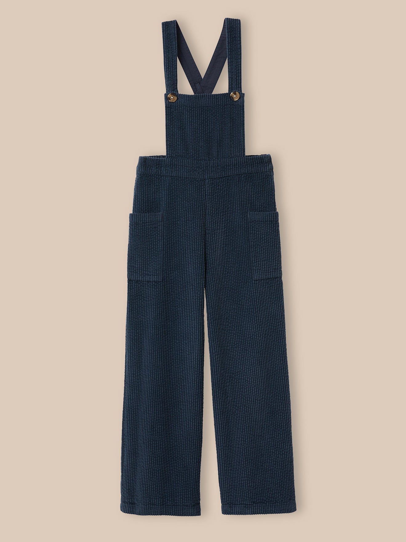 Mädchen-Latzhose aus gewaffeltem Velours