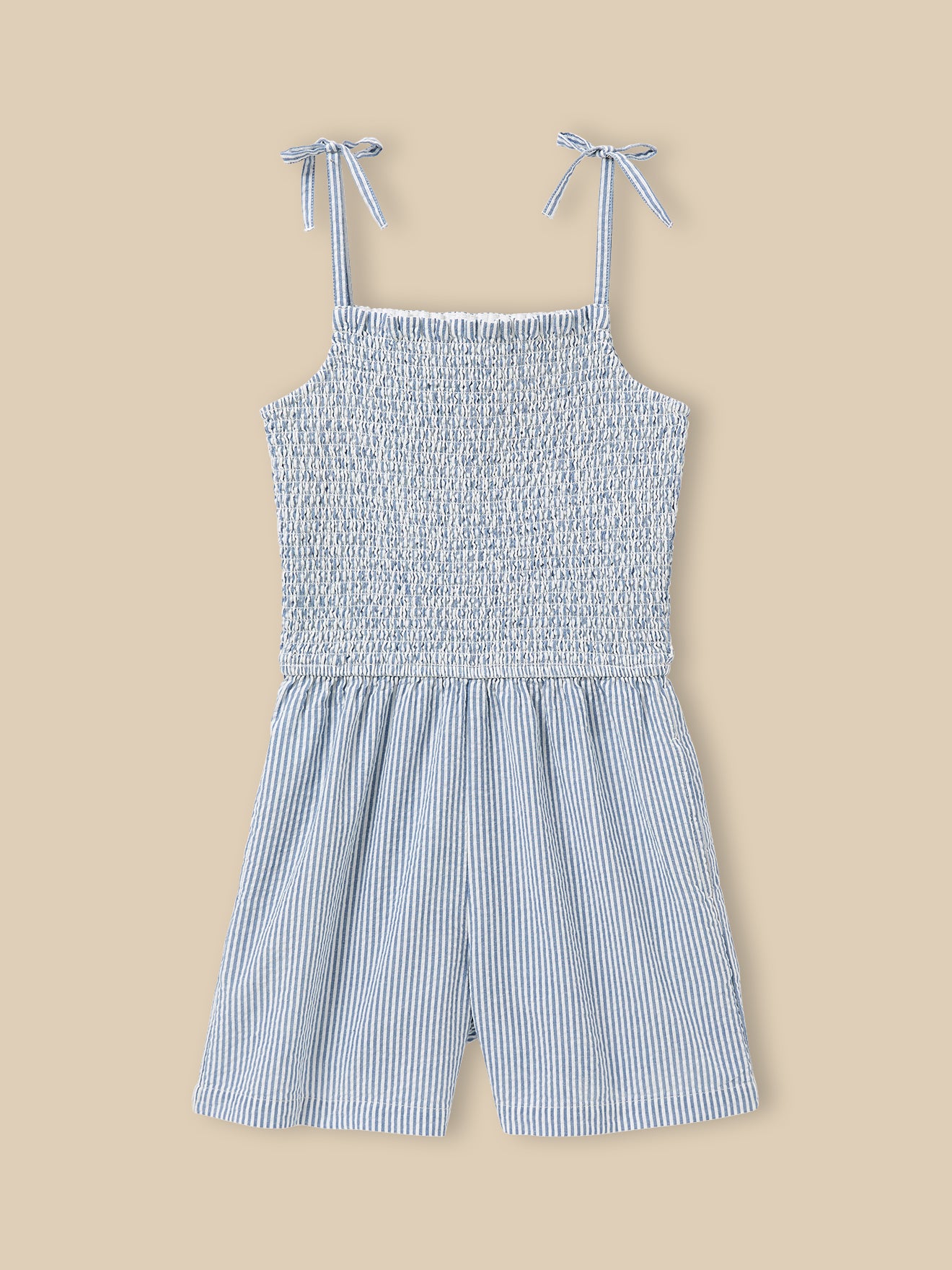 Mädchen-Kurzoverall aus Seersucker