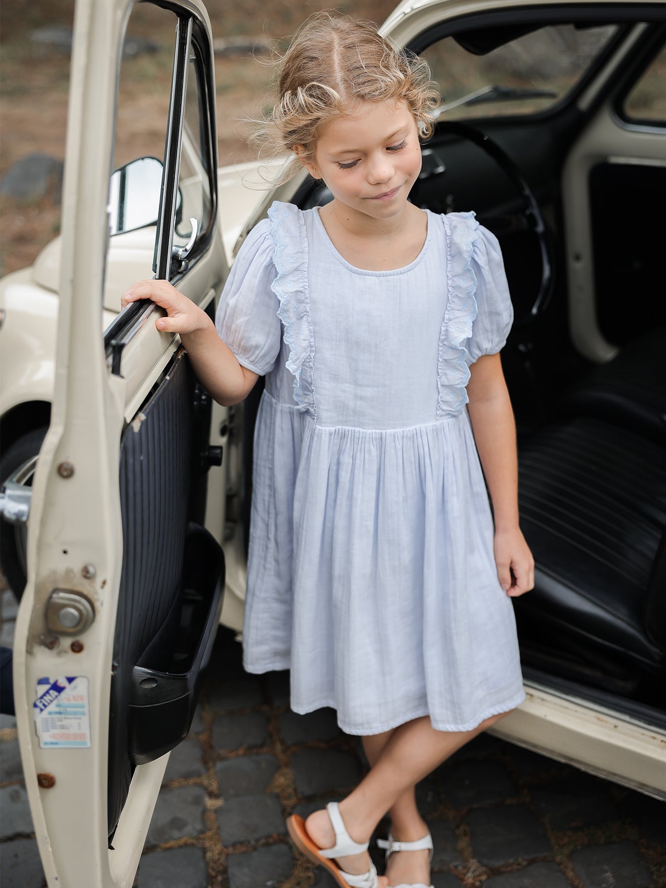 Mädchenkleid aus Bio-Baumwollgaze