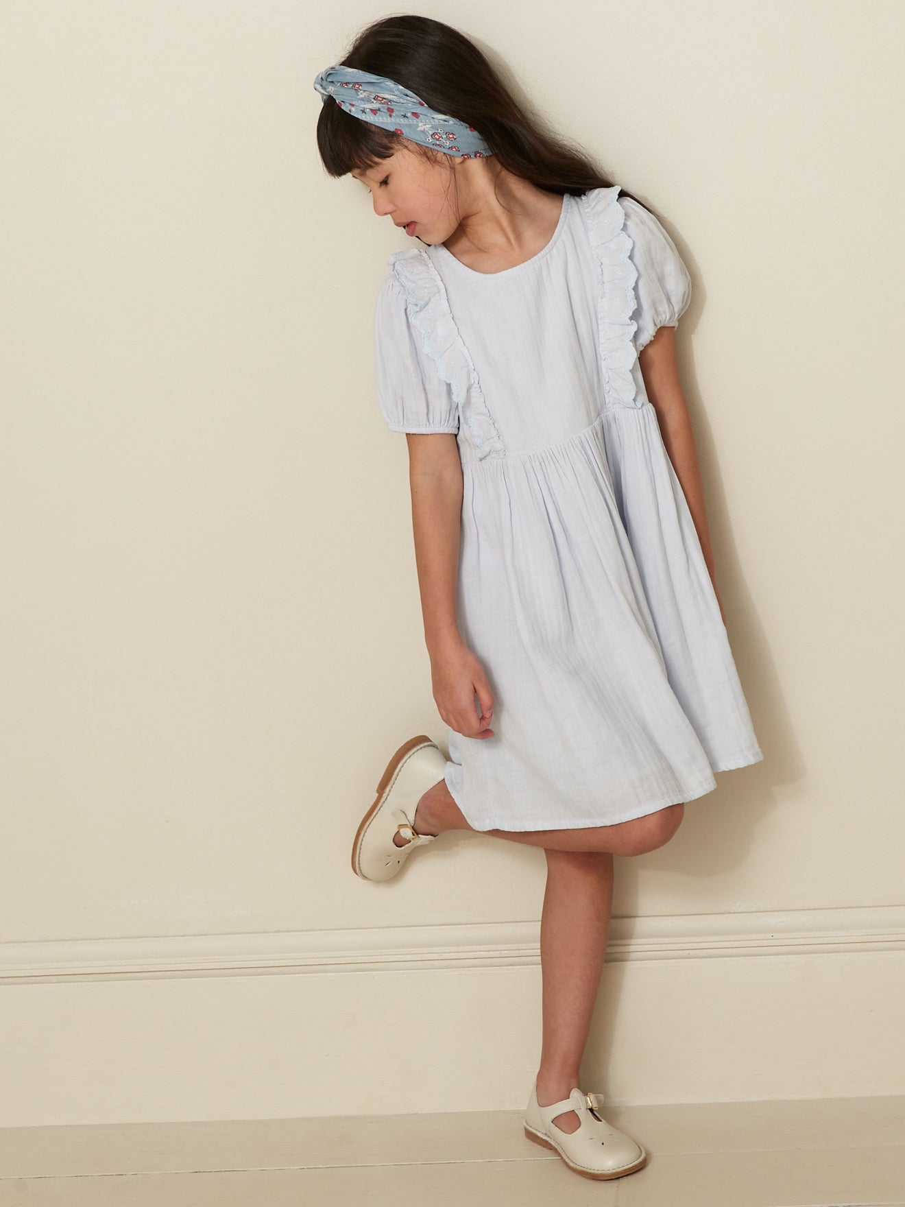 Mädchenkleid aus Bio-Baumwollgaze