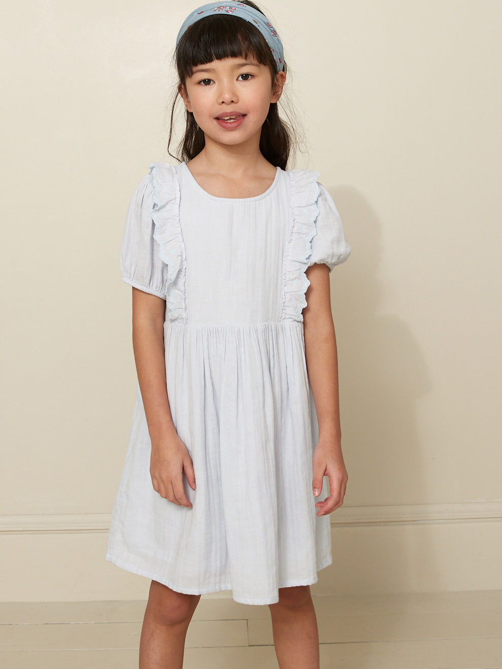 Mädchenkleid aus Bio-Baumwollgaze