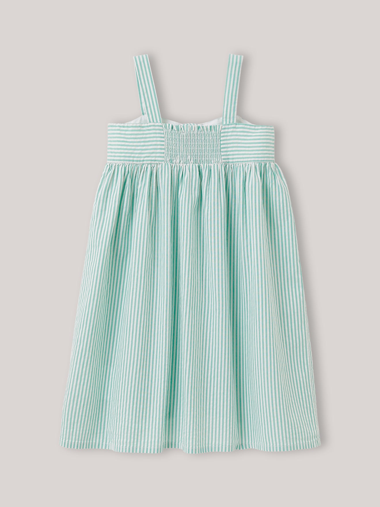 Mädchenkleid aus Seersucker mit Streifenmuster