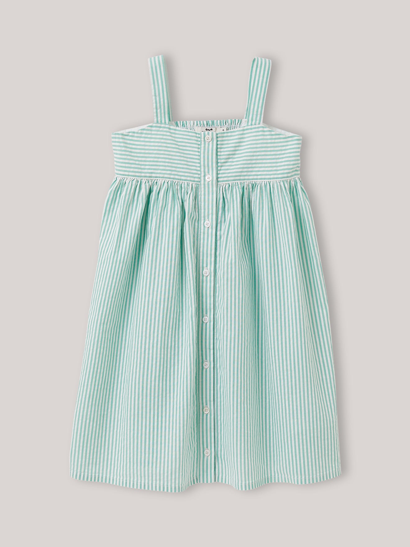 Mädchenkleid aus Seersucker mit Streifenmuster
