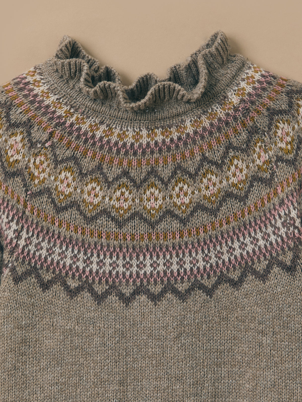 Mädchenkleid aus Wolle mit Jacquard