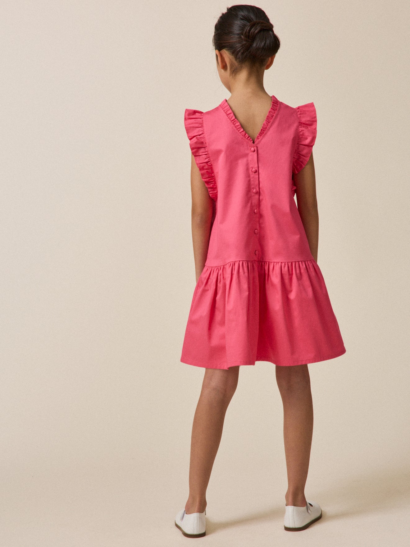 Mädchenkleid « Charlotte » aus Baumwollsatin – Kollektion « Couture »