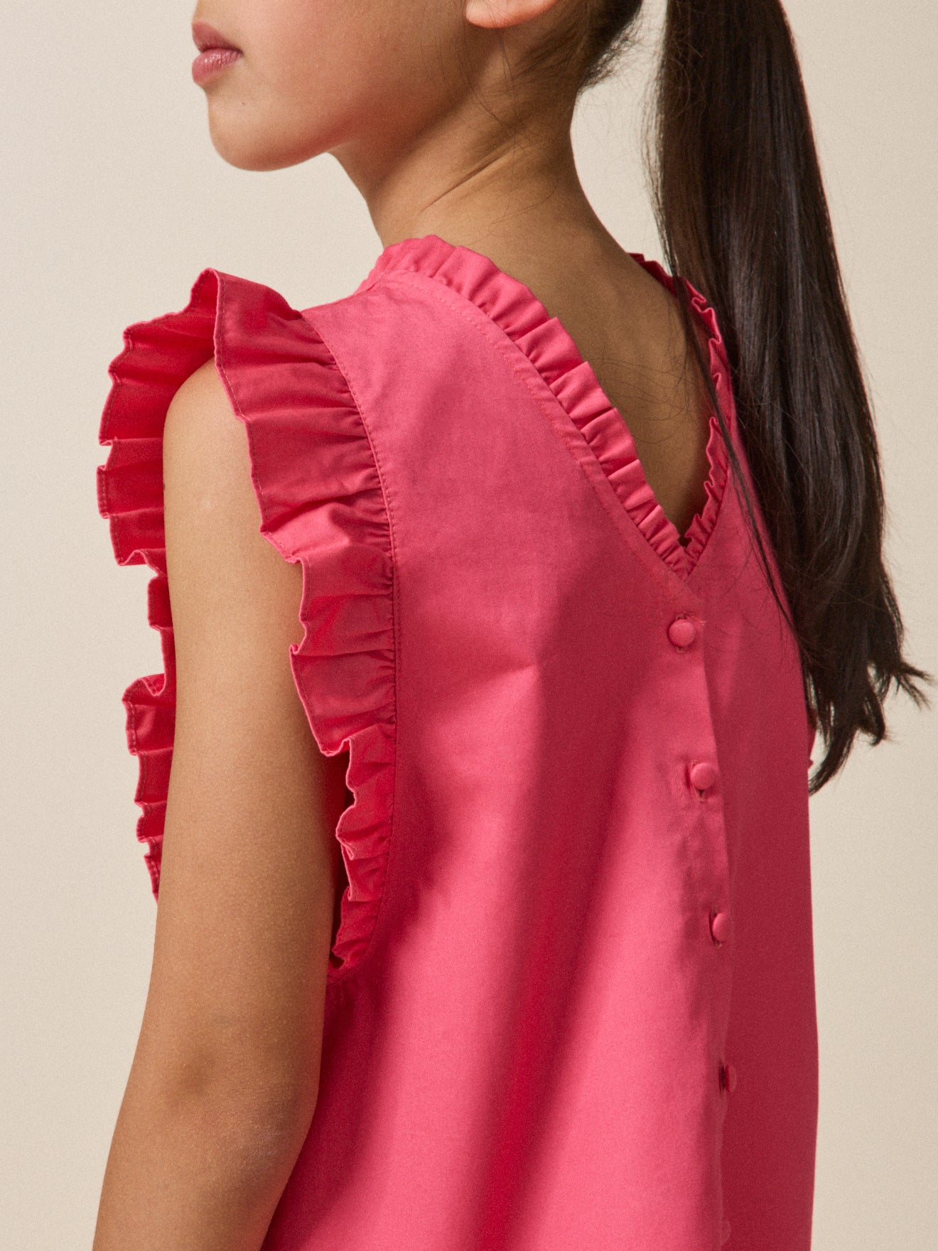 Mädchenkleid « Charlotte » aus Baumwollsatin – Kollektion « Couture »