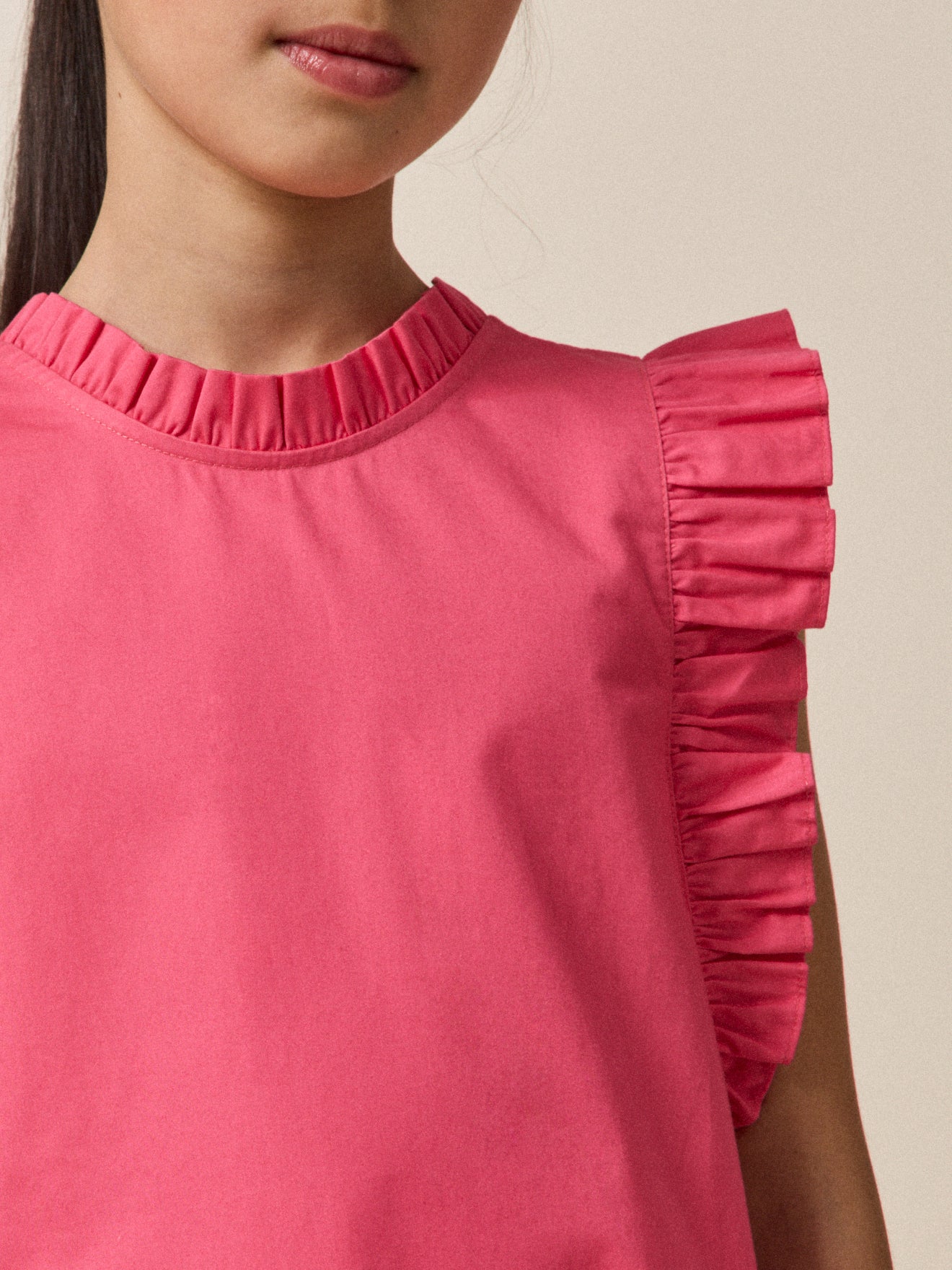 Mädchenkleid « Charlotte » aus Baumwollsatin – Kollektion « Couture »