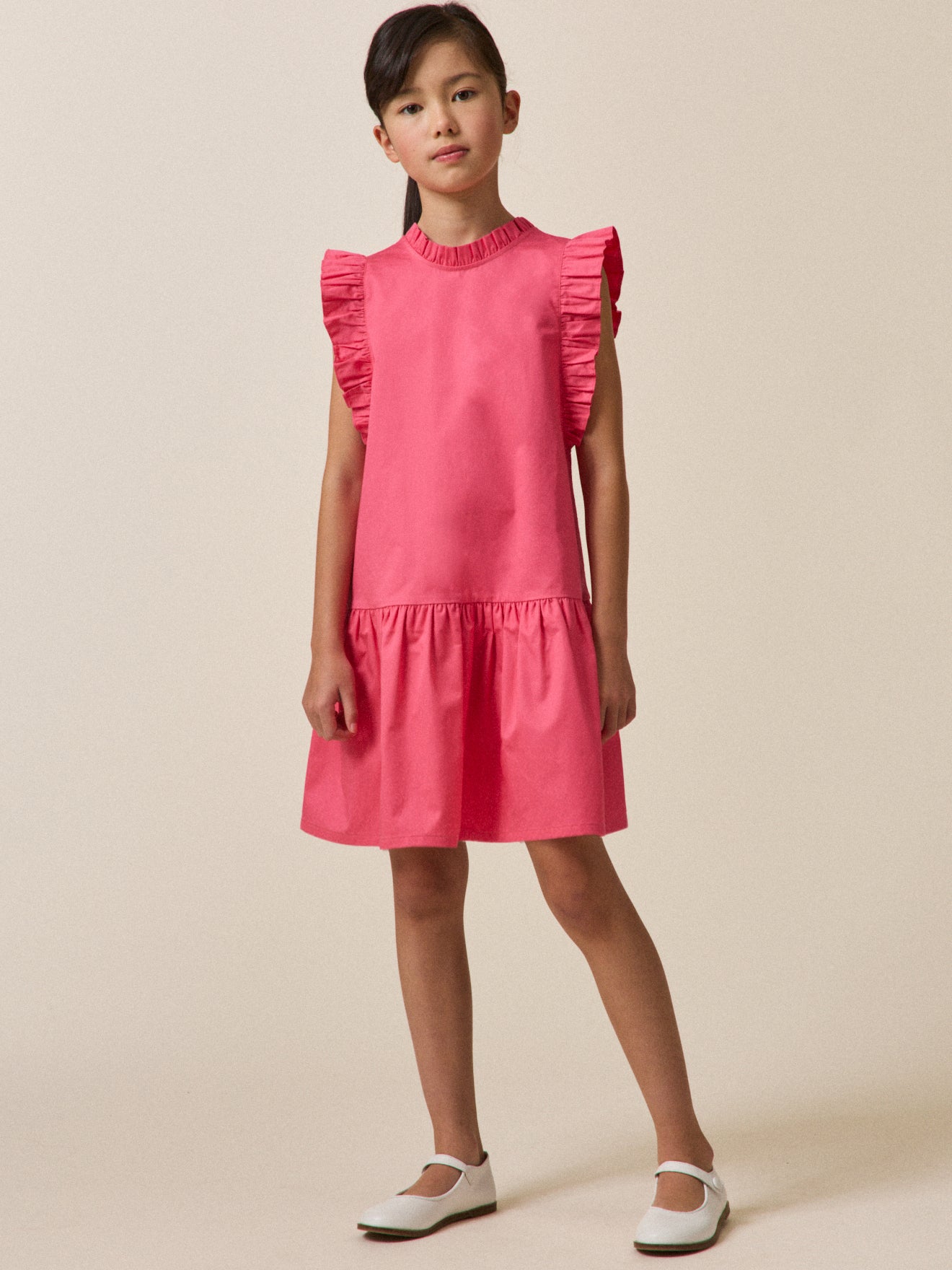 Mädchenkleid « Charlotte » aus Baumwollsatin – Kollektion « Couture »