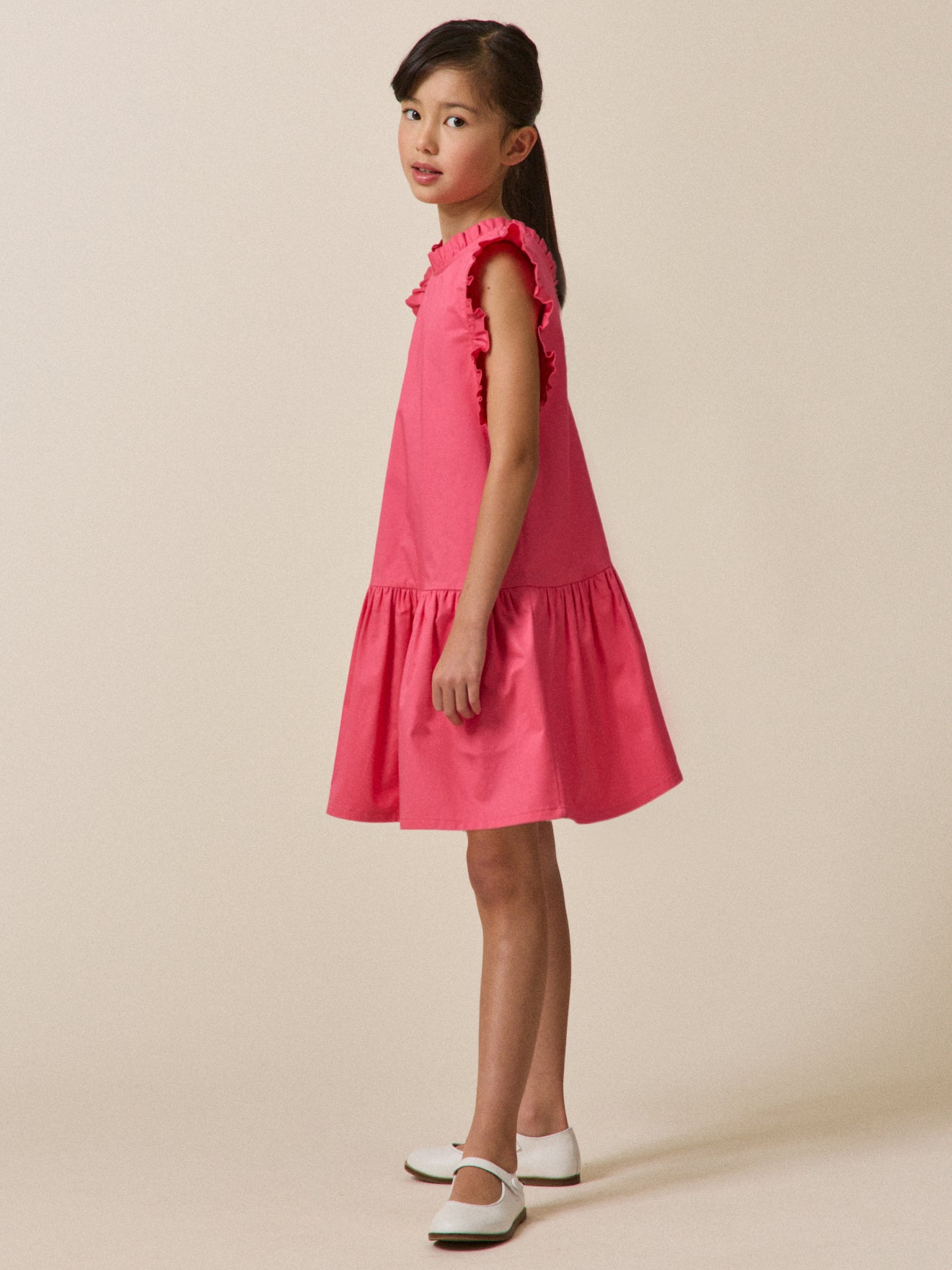 Mädchenkleid « Charlotte » aus Baumwollsatin – Kollektion « Couture »