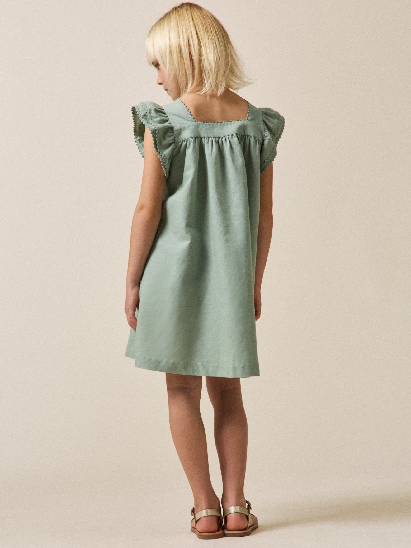 Mädchenkleid « Clémence » aus Leinen und Baumwolle – Kollektion « Feste & Hochzeiten »