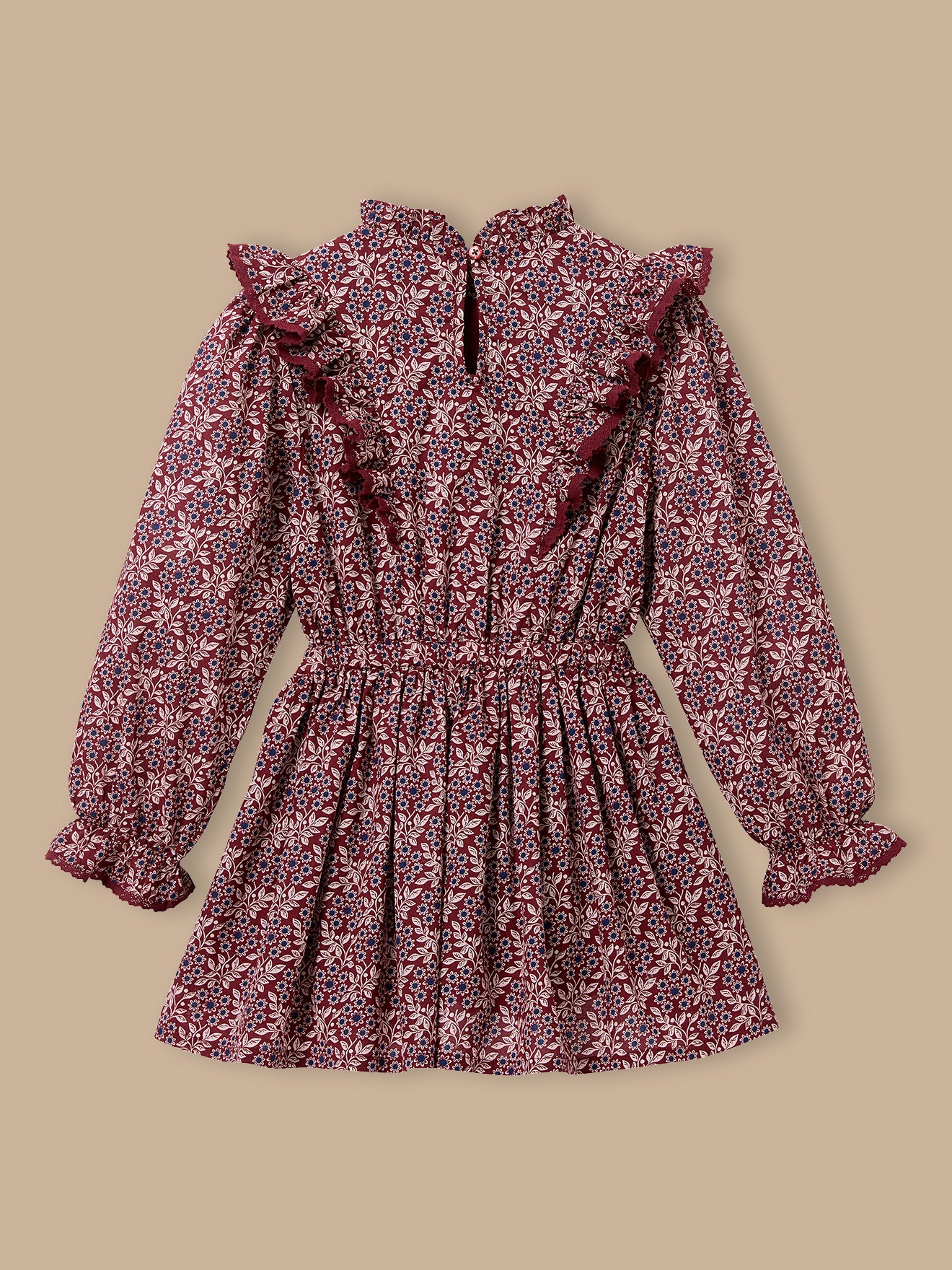 Mädchen Kleid mit Druckmuster « Ophélia »