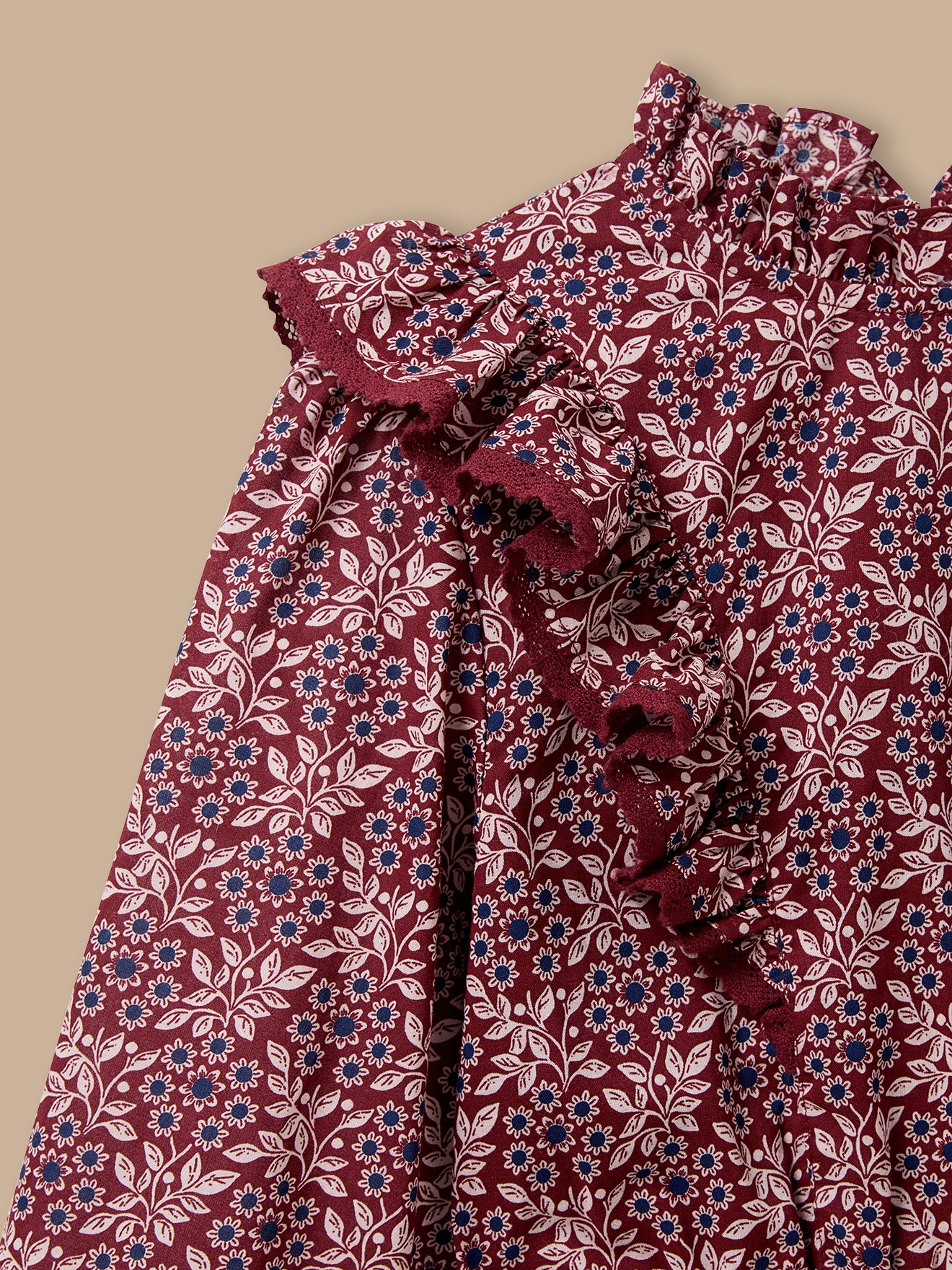 Mädchen Kleid mit Druckmuster « Ophélia »