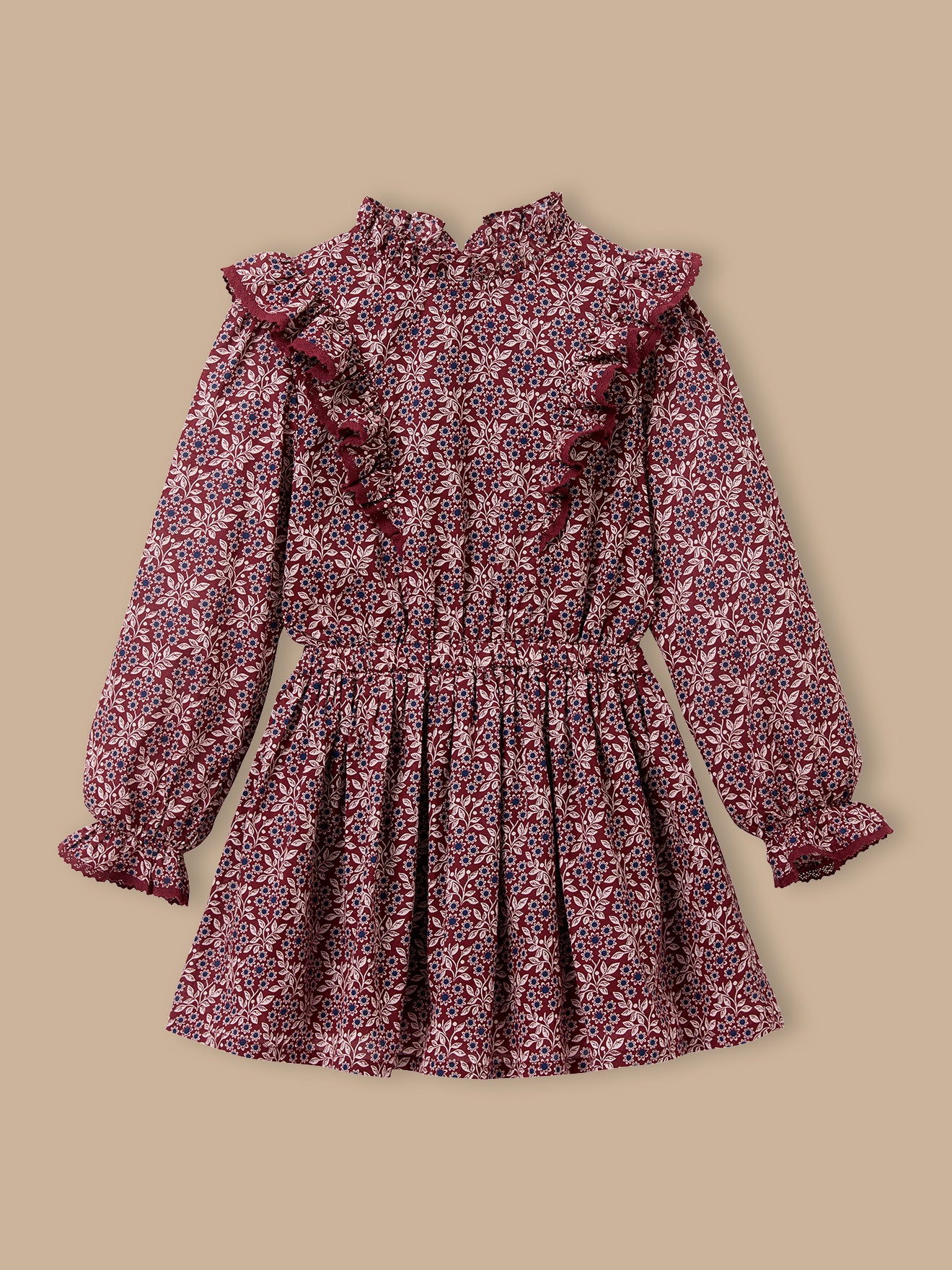 Mädchen Kleid mit Druckmuster « Ophélia »