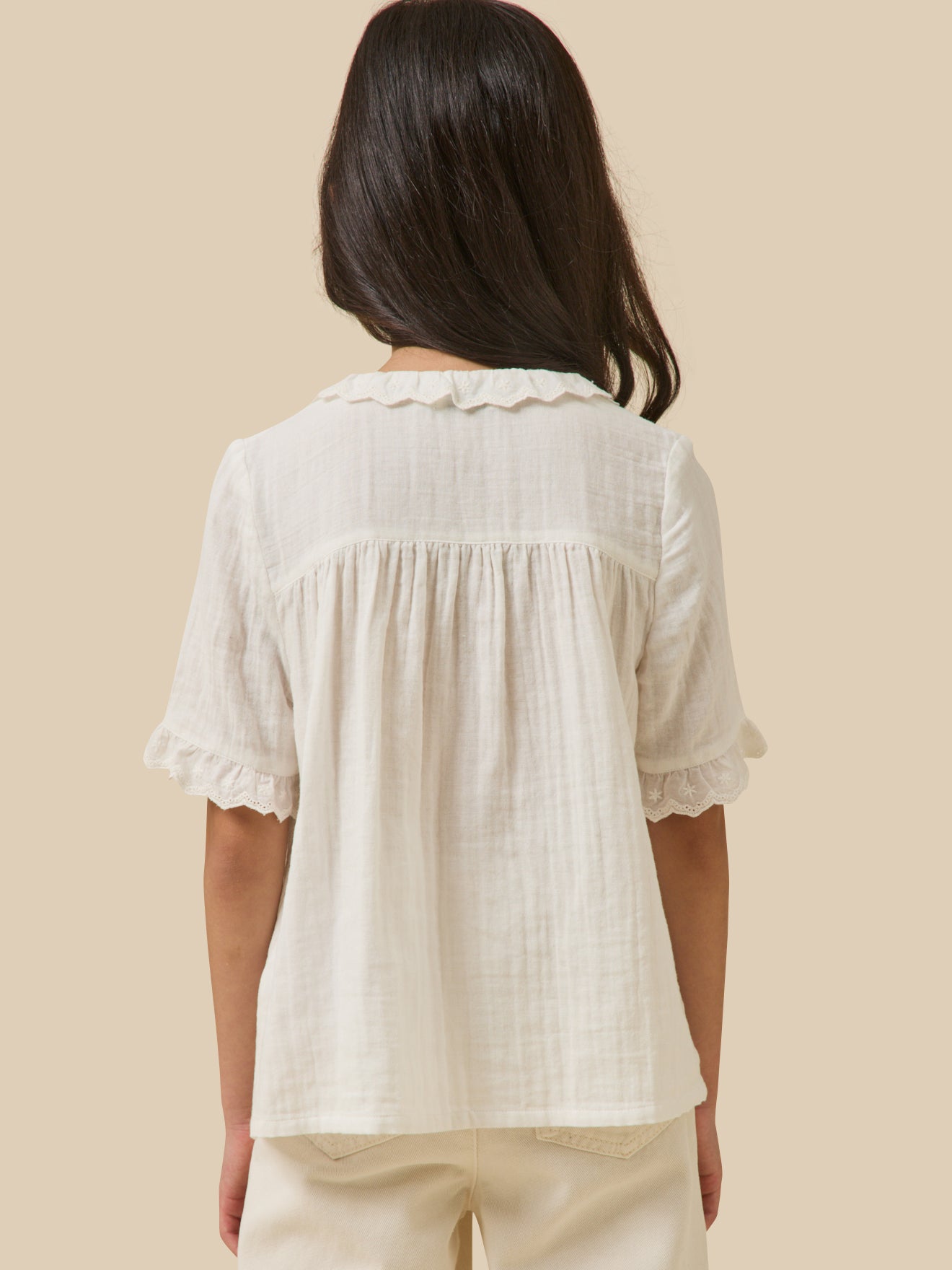 Mädchenbluse aus Gaze – Bio-Baumwolle