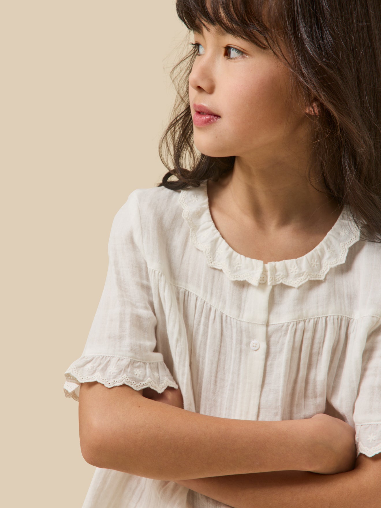 Mädchenbluse aus Gaze – Bio-Baumwolle