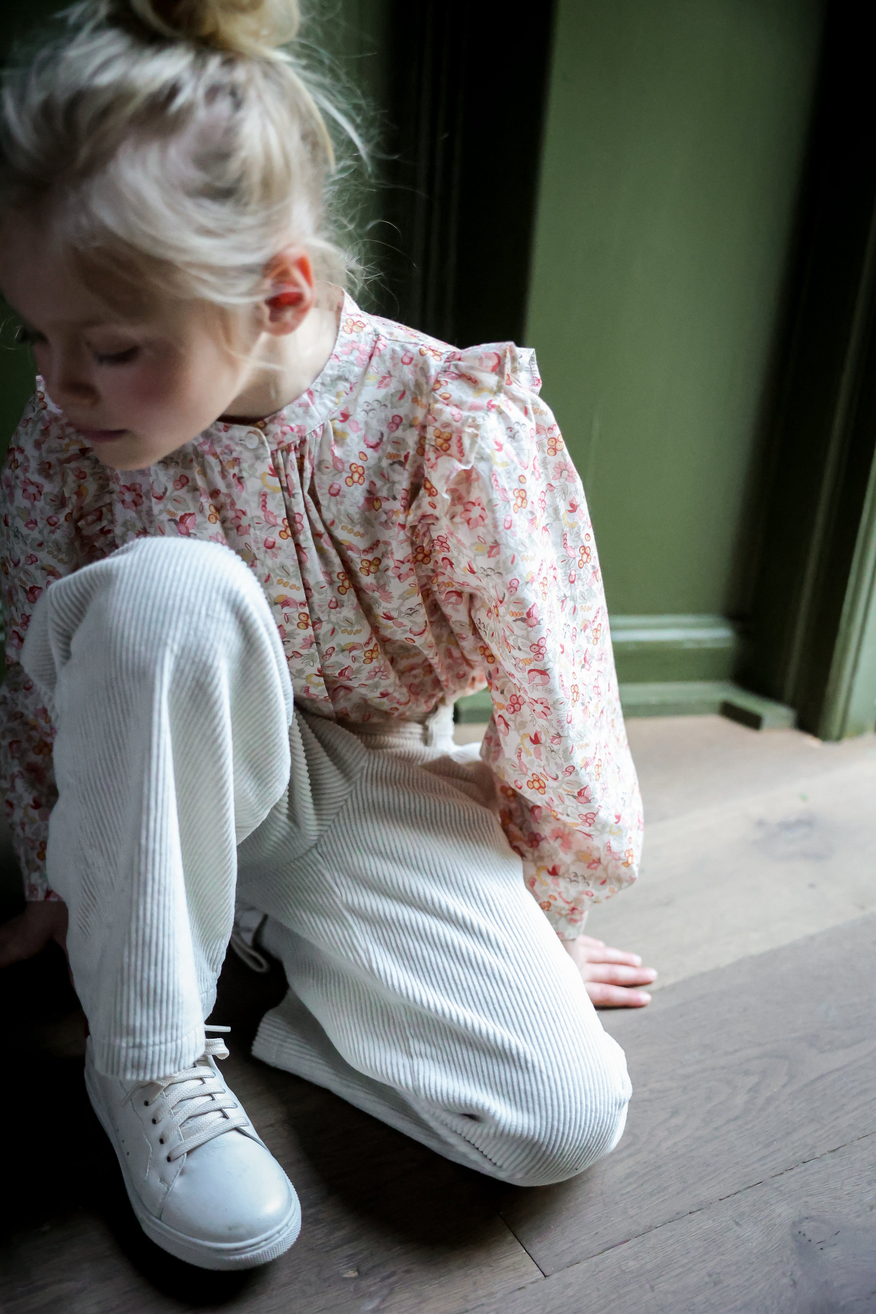 Mädchenbluse mit Druckmuster « Mireille »