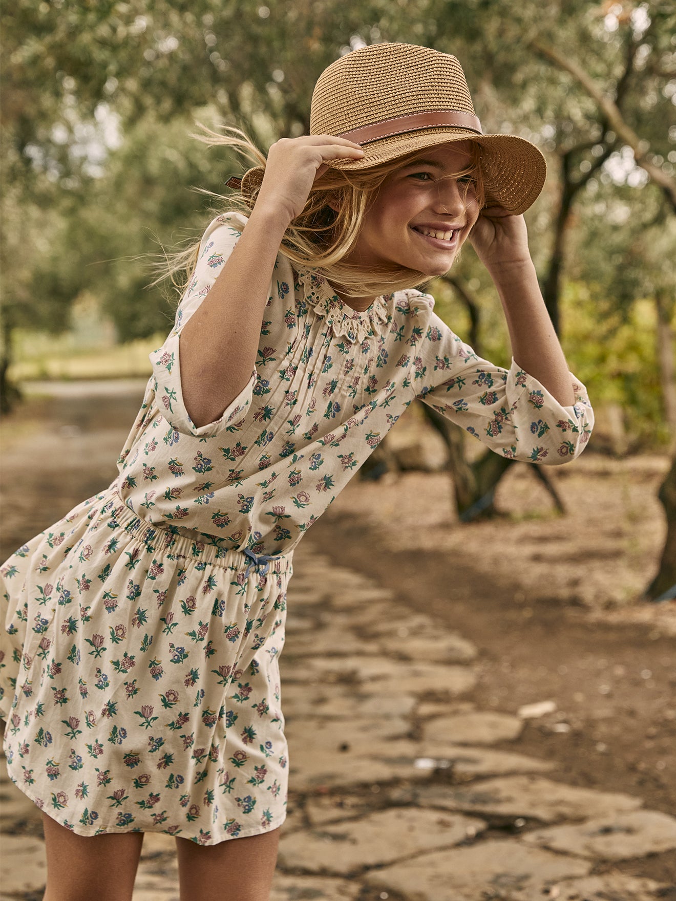 Mädchenbluse mit Druckmuster « Suzy »