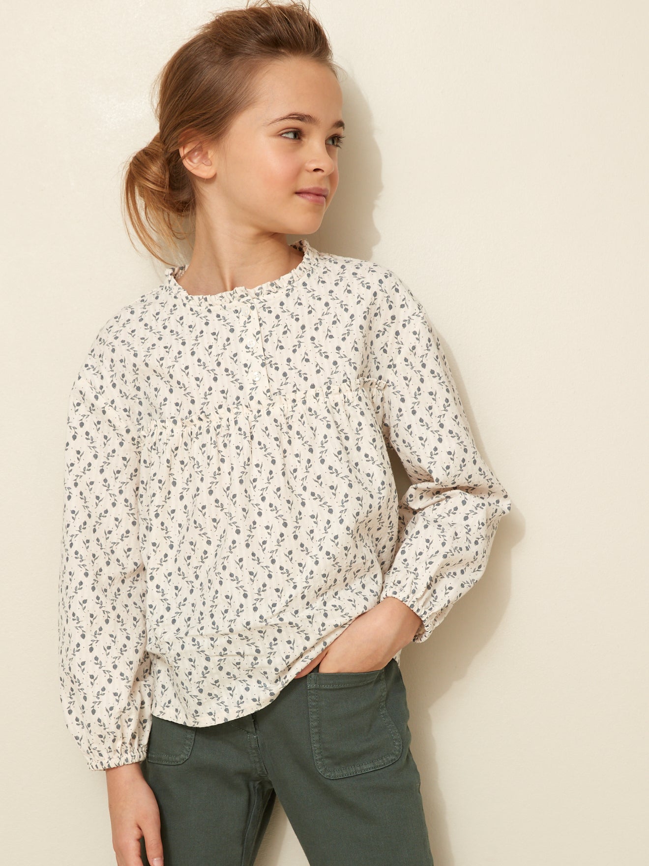 Mädchenbluse mit Druckmuster « Maggie »