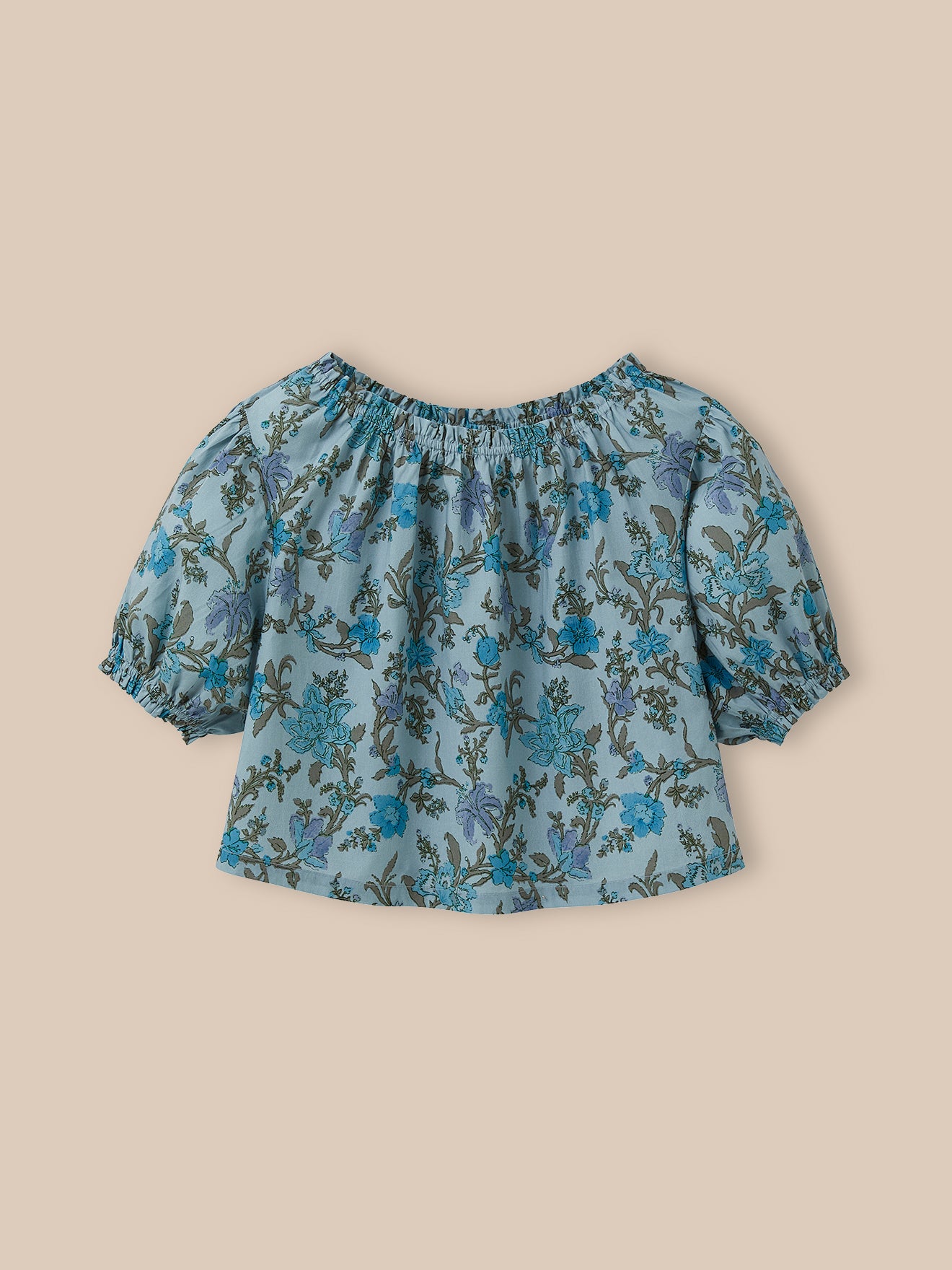 Mädchenbluse mit Druckmuster « Flore »